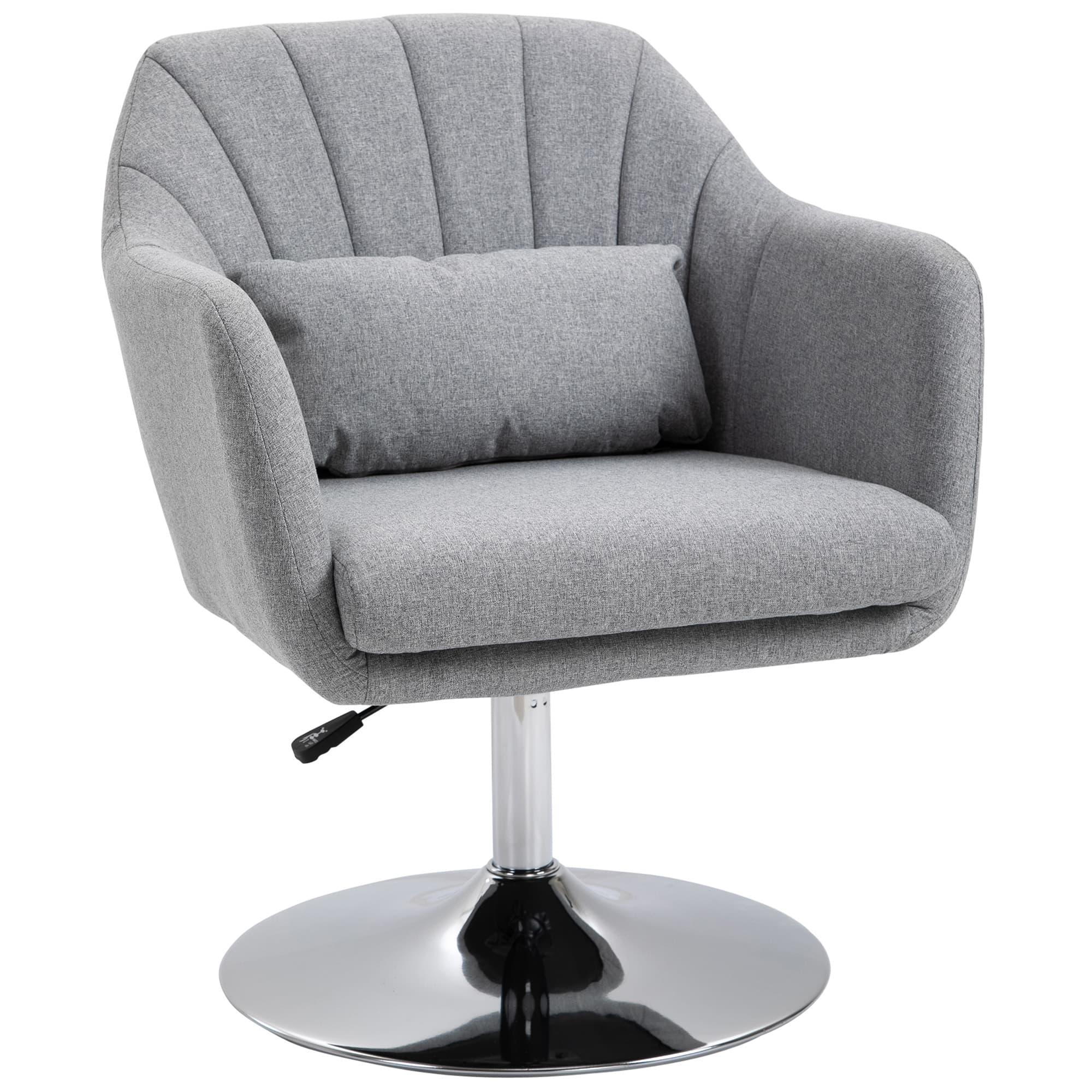 Light Grey Swivel Accent Chair for Home Offices - Light Grey