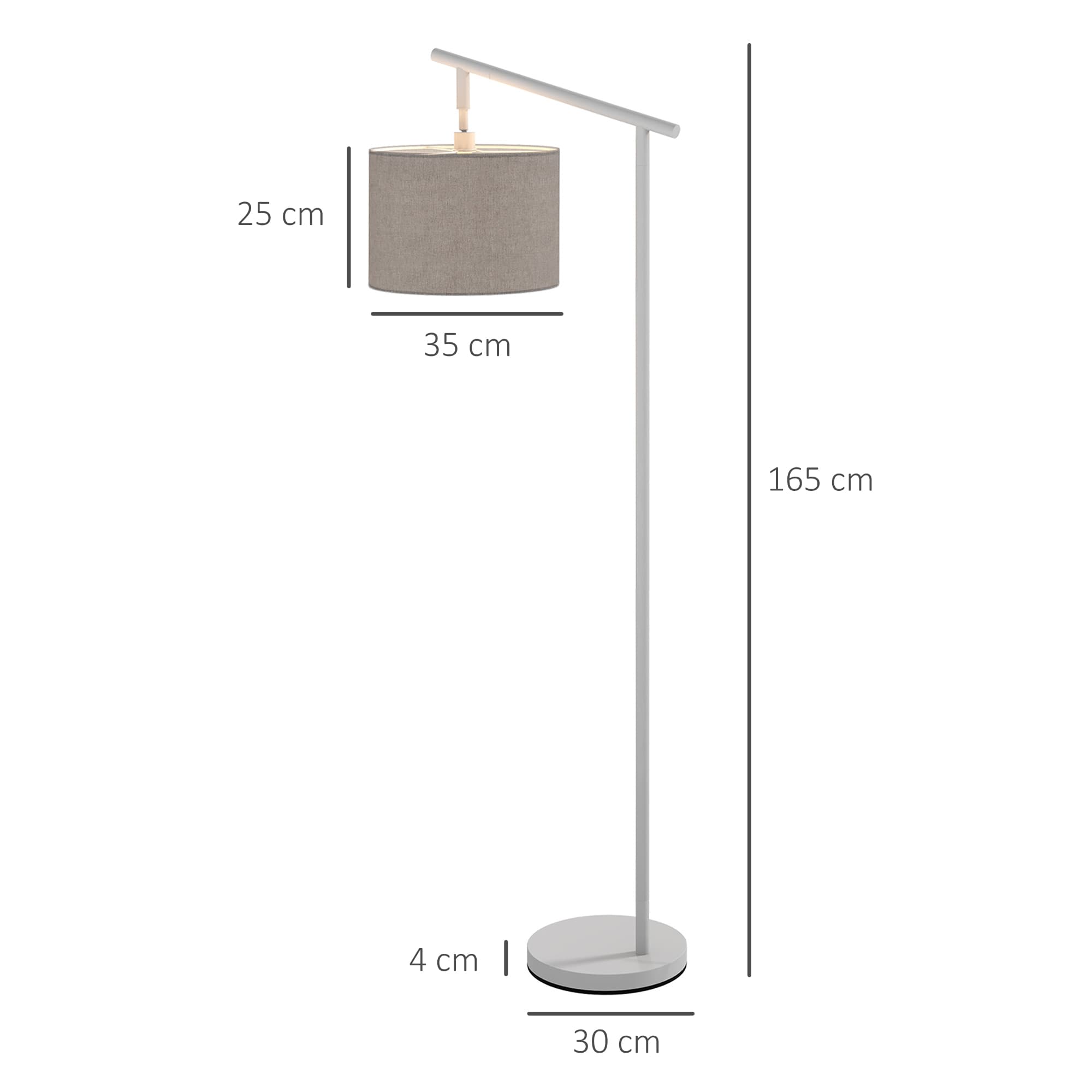 Grey Floor Lamp with Adjustable Shade and LED Bulb - image 8
