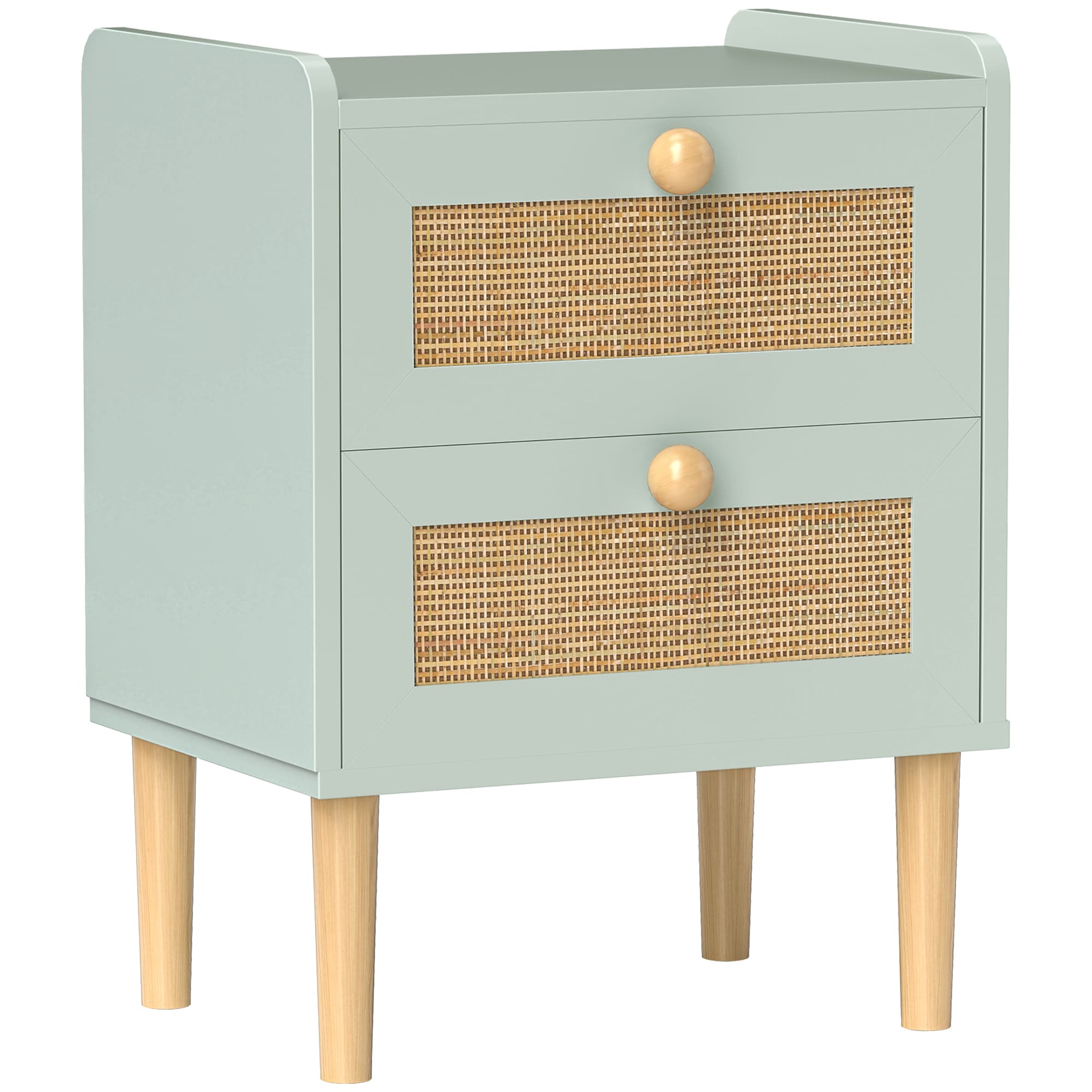 A compact rattan drawer cabinet for softer storage - Blue