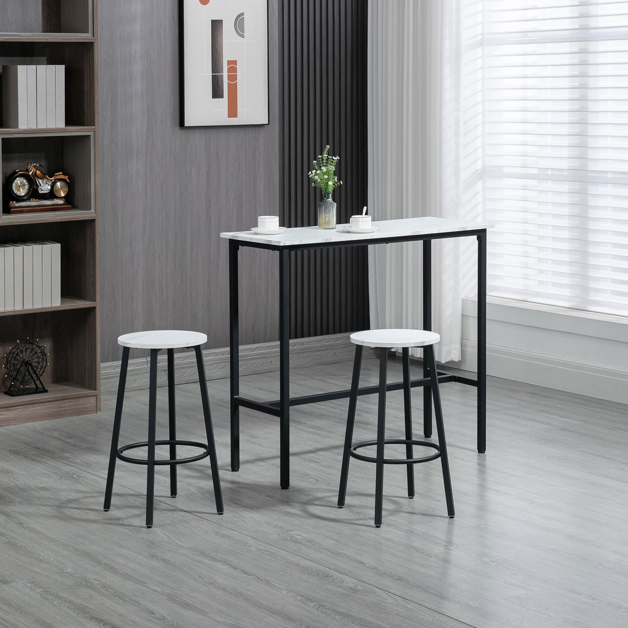 Transform Your Space with this Marble-Effect Bar Set - image 4