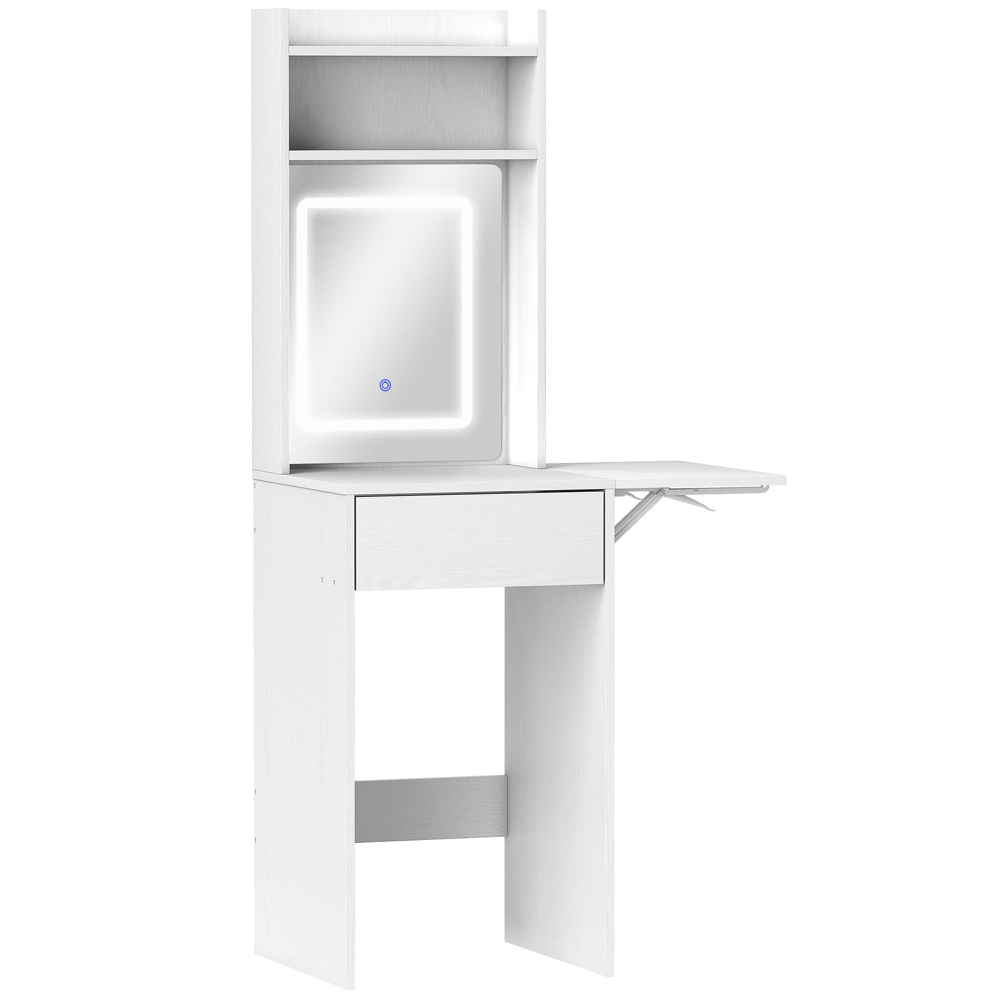Transform Your Space with this Compact LED Vanity Desk - White