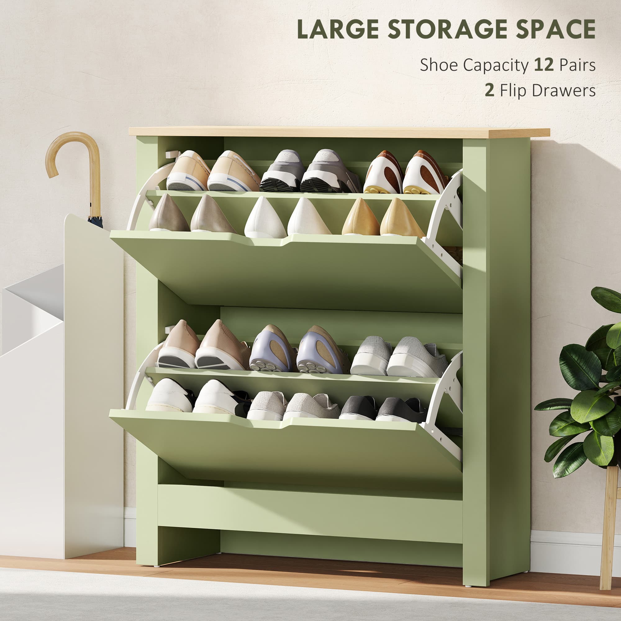 Transform Your Hallway With This Slim Green Shoe Cabinet - image 2