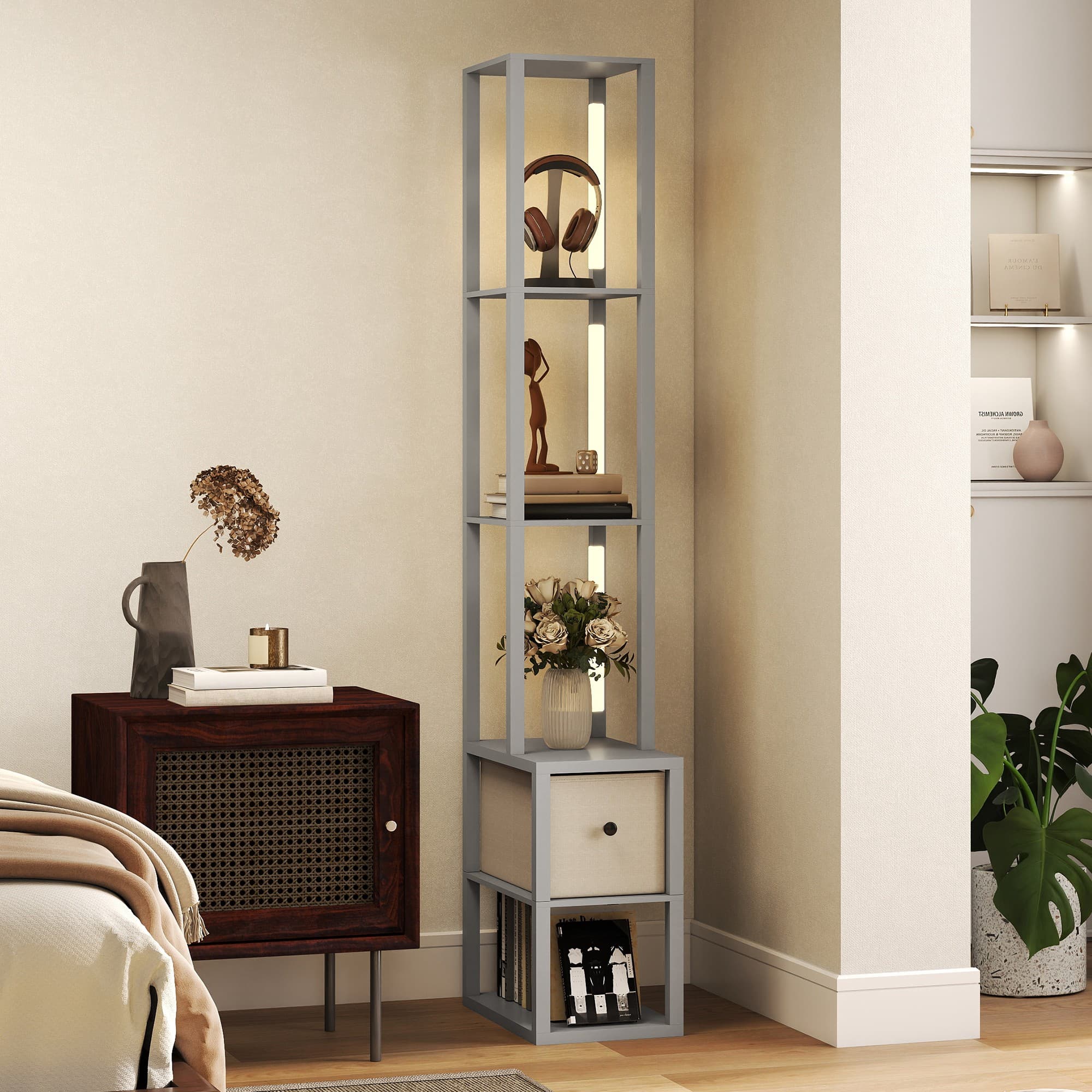 Transform Your Space with this 3-in-1 LED Shelf Floor Lamp - image 4