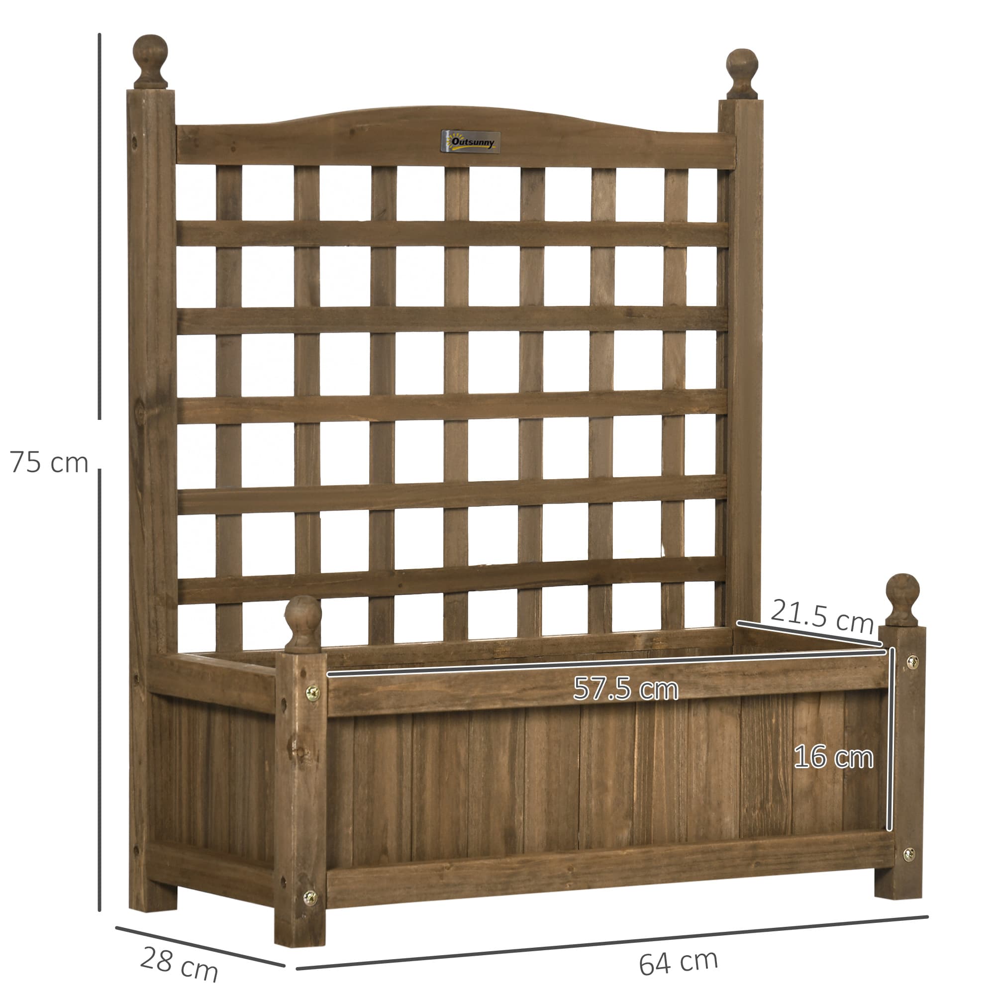Wooden Planter Box with Trellis for Climbers - image 5