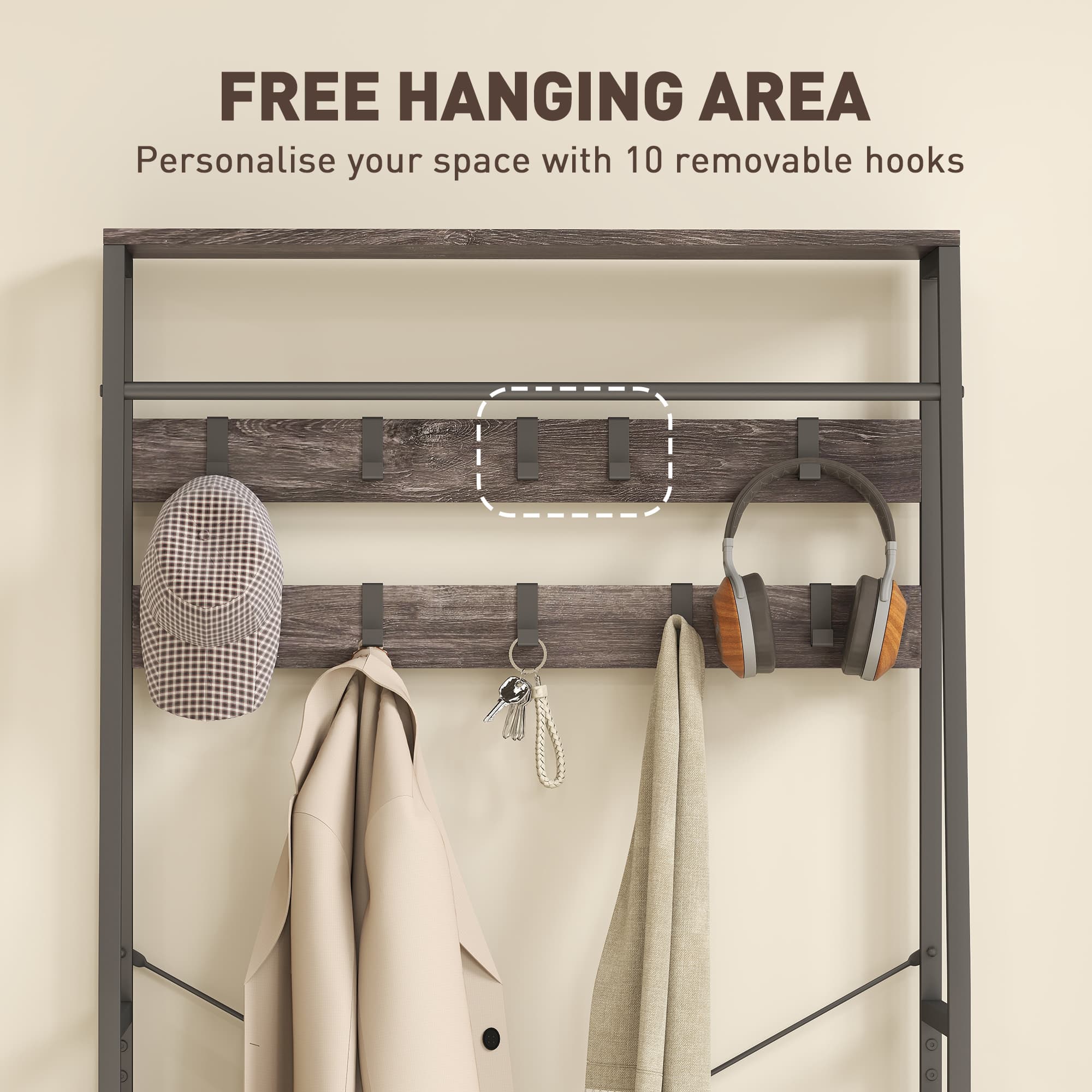 Transform Your Entryway with this 6-in-1 Industrial Hall Tree - image 5