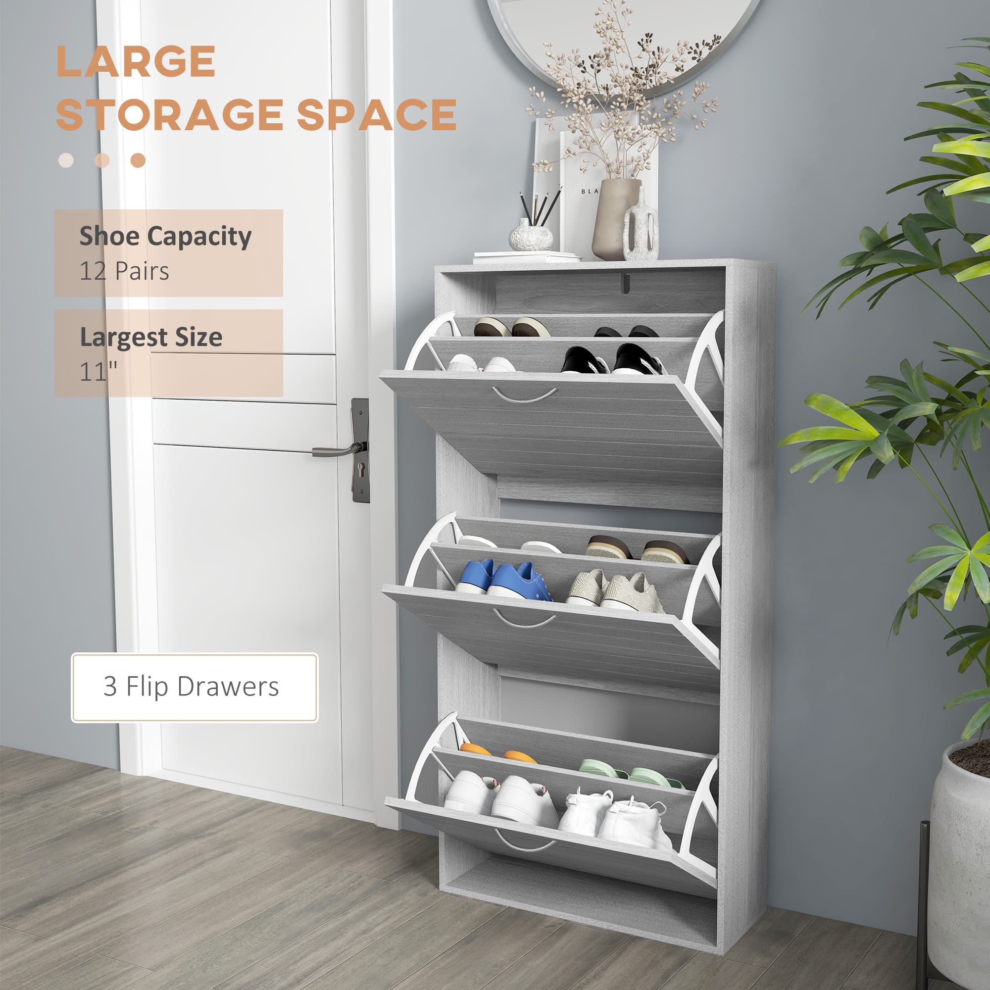 Transform Your Hallway with this Slim 12-Pair Shoe Cabinet - image 2