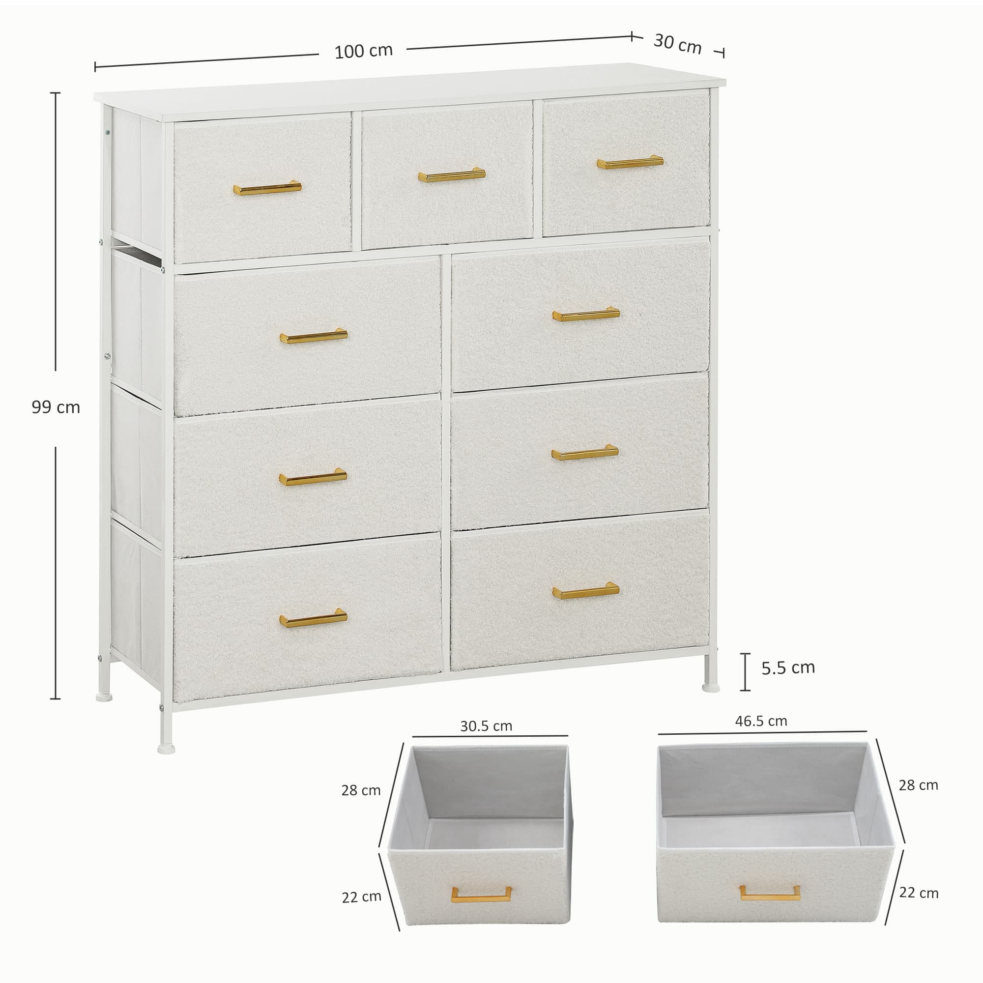 Transform Your Space with this Cream Boucle 9-Drawer Chest - image 2