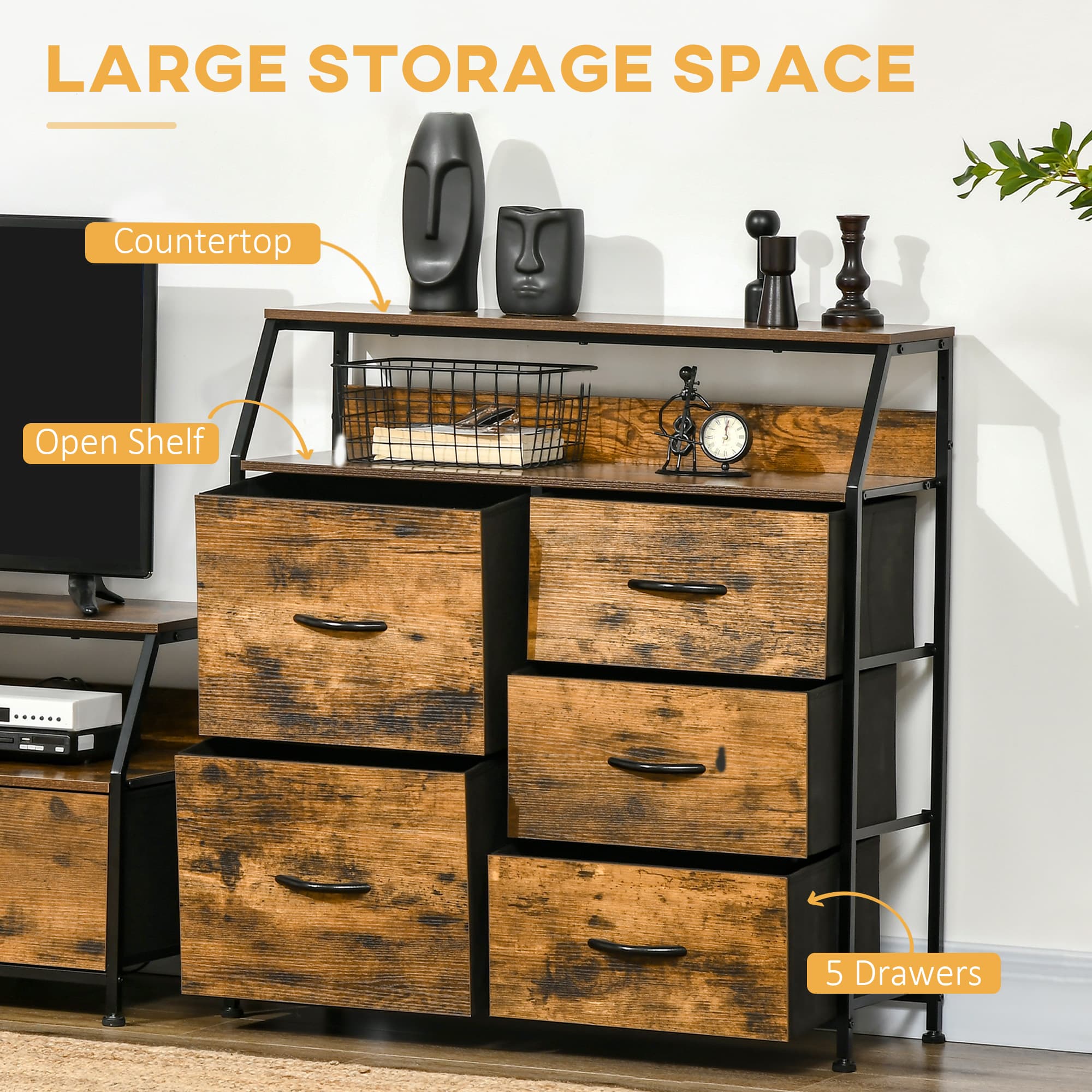 Transform Your Space with this Industrial 5-Drawer Chest - image 4