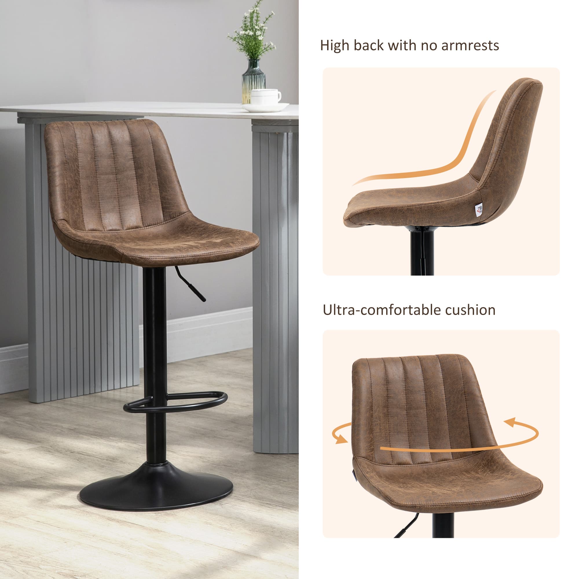 Transform Your Kitchen with Retro Brown Bar Stools - image 5