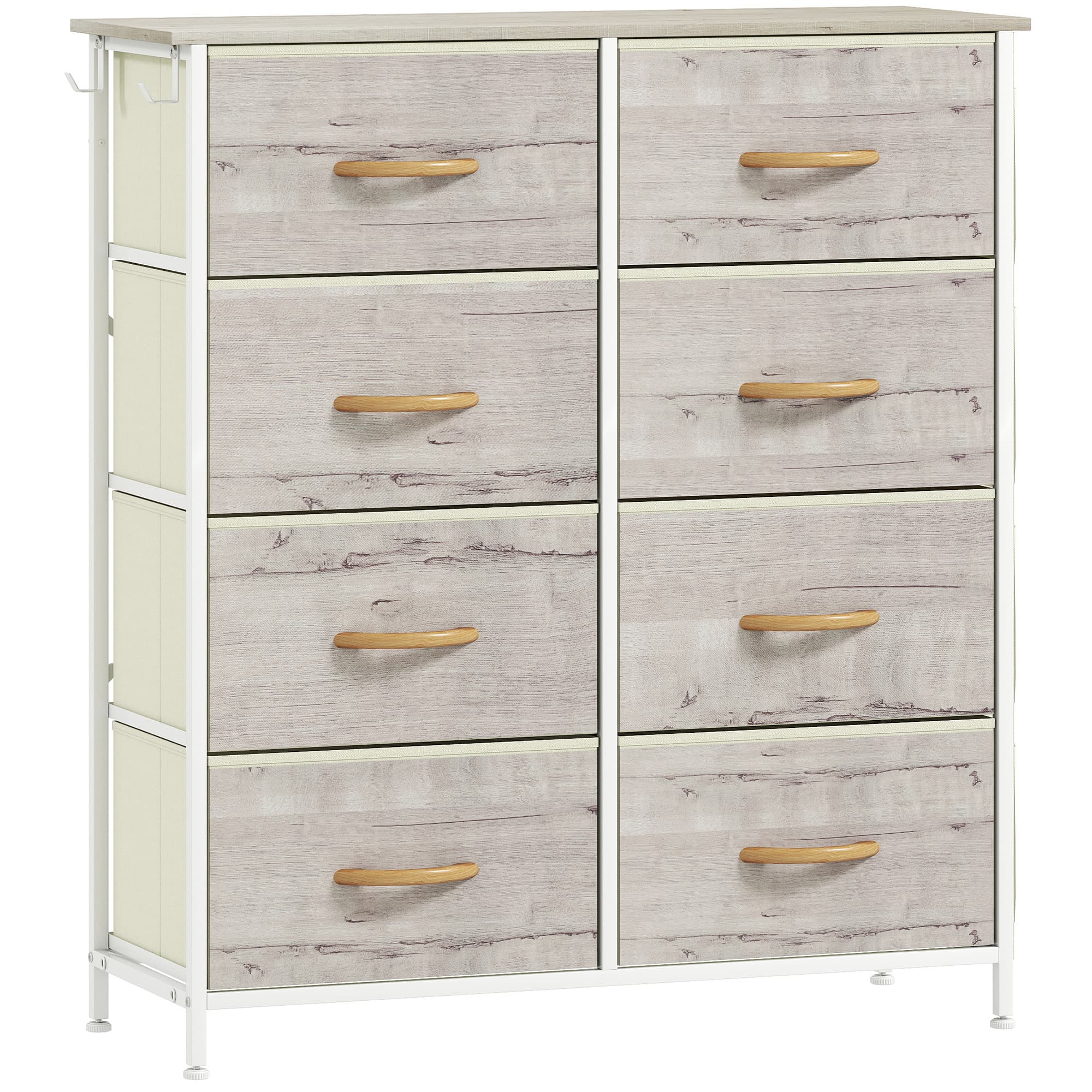 Transform Your Space with this 8-Drawer Fabric Storage Chest - Natural wood finish