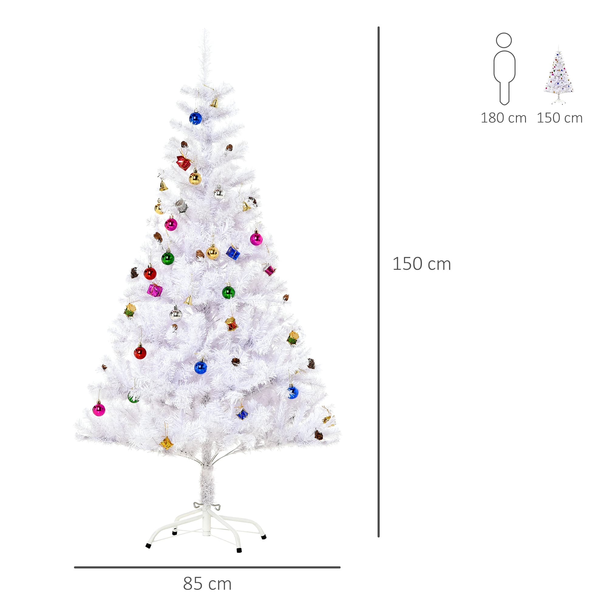White Artificial Christmas Tree With Colourful Decorations - image 8