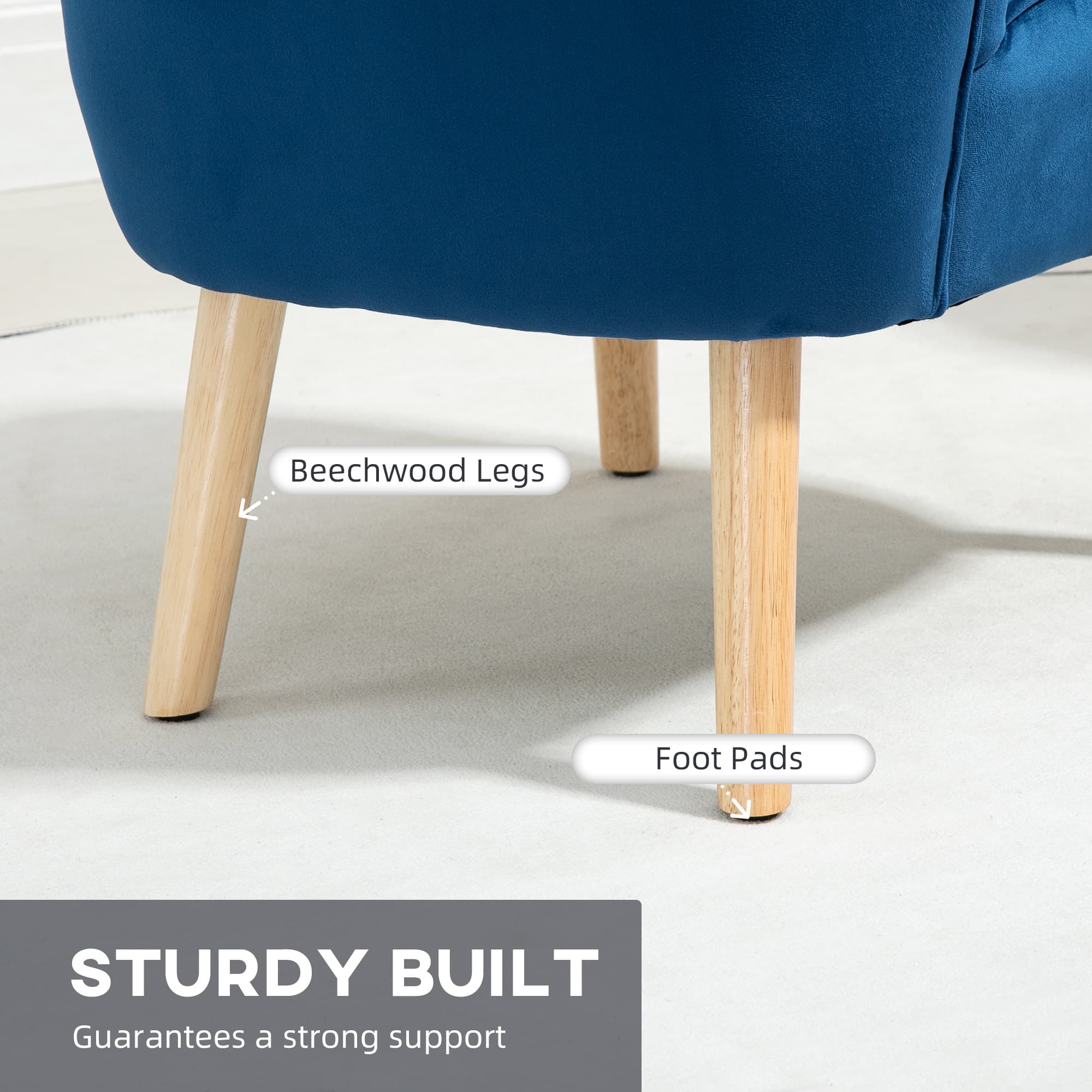 Transform Your Space with this Velvet Tub Chair & Ottoman - image 3