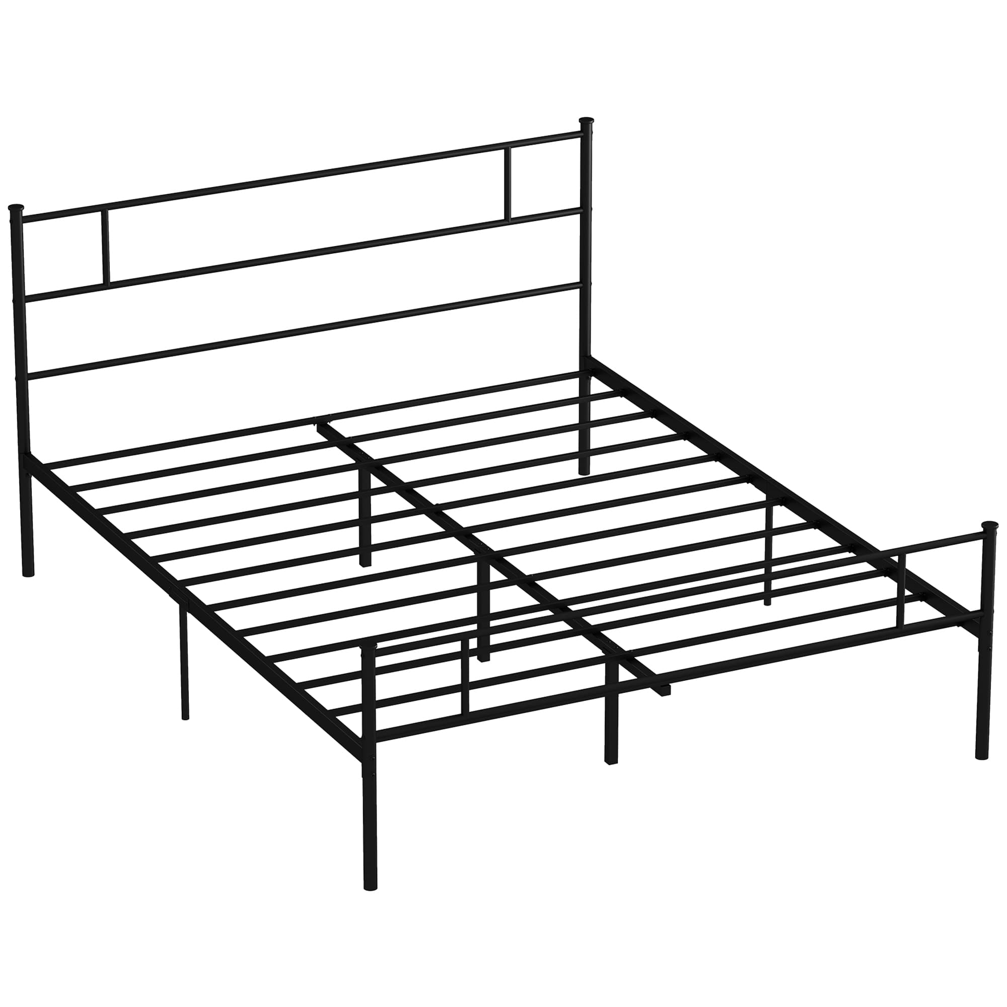 Minimalist Black Metal King Bed Frame With Clever Storage - Black