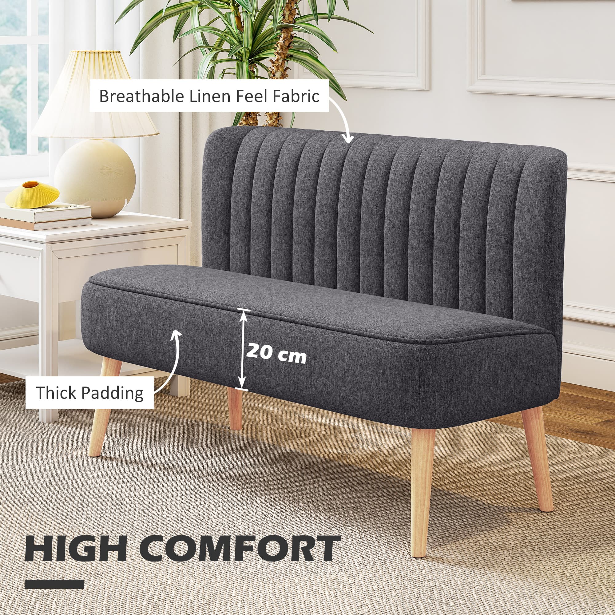 Transform Your Space With This Dark Grey Compact 2 Seater Sofa - image 1