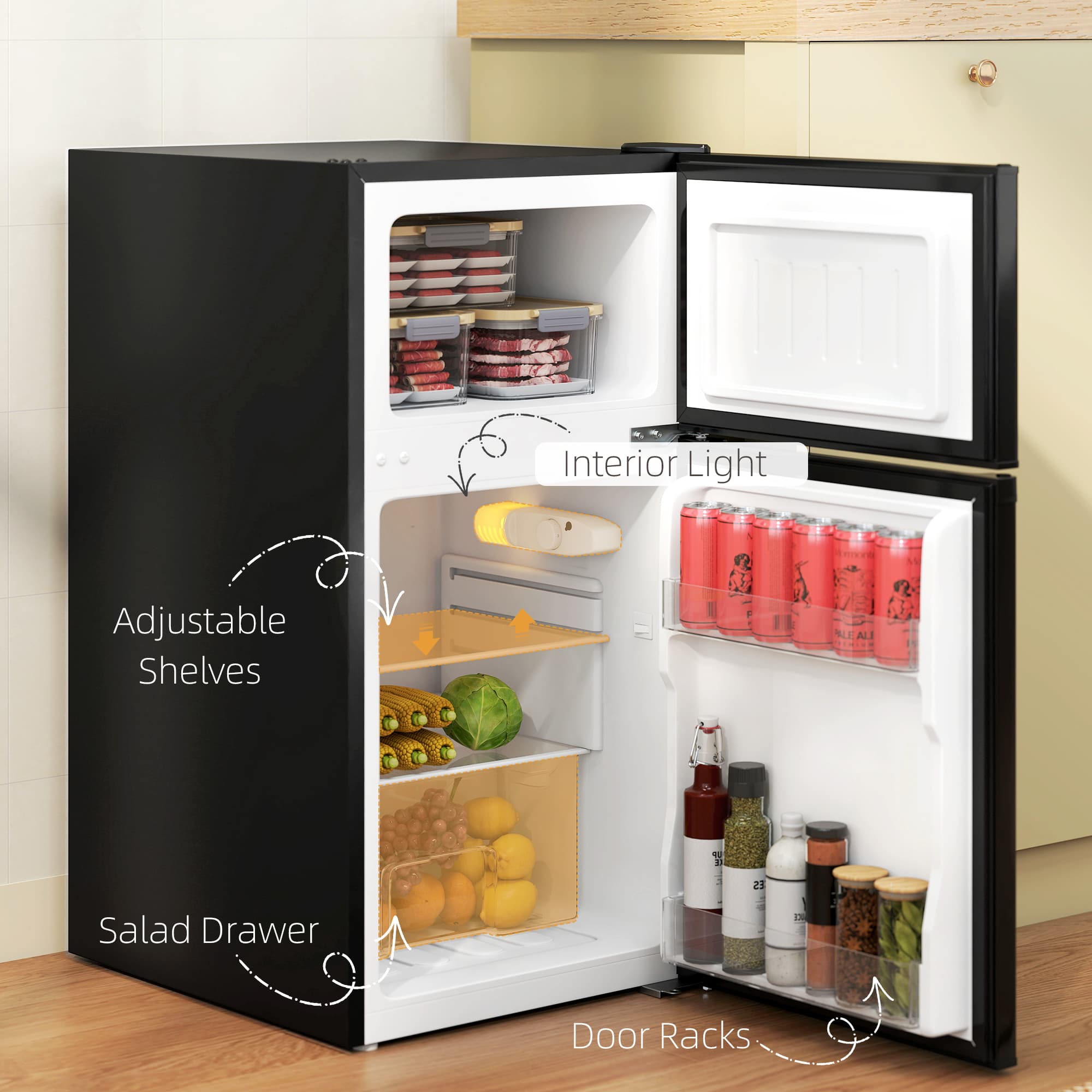 88L Under-Counter Fridge Freezer in Black — Compact and Quiet - image 9
