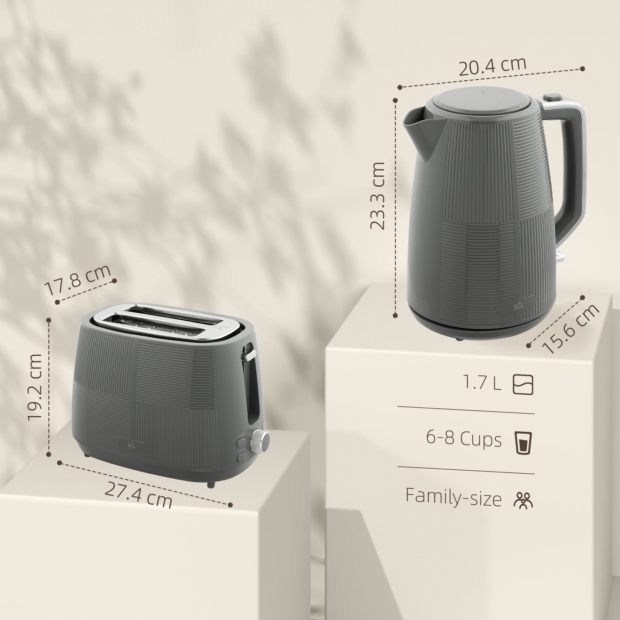 Coordinate Breakfast with a Grey Kettle Toaster Set - image 4