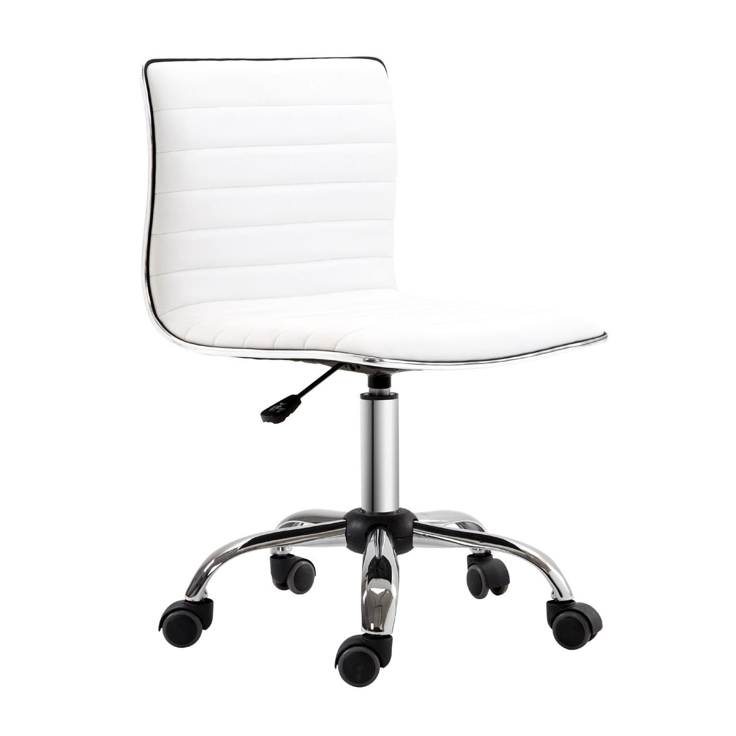 Transform Your Workspace with this White Armless Office Chair - White