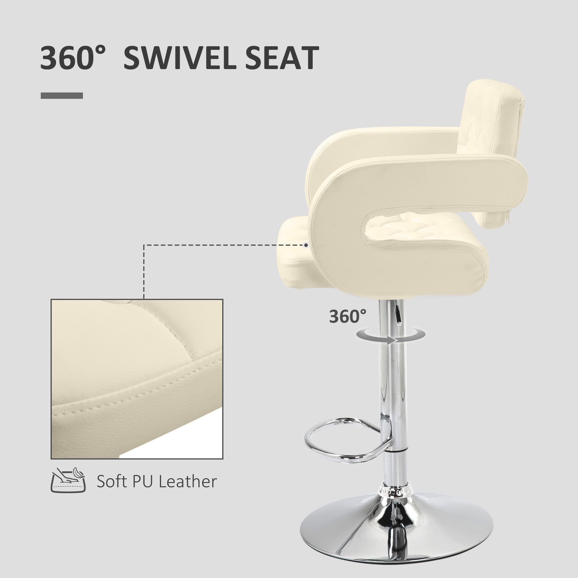 Transform Your Kitchen with Premium White Swivel Bar Stools - image 5