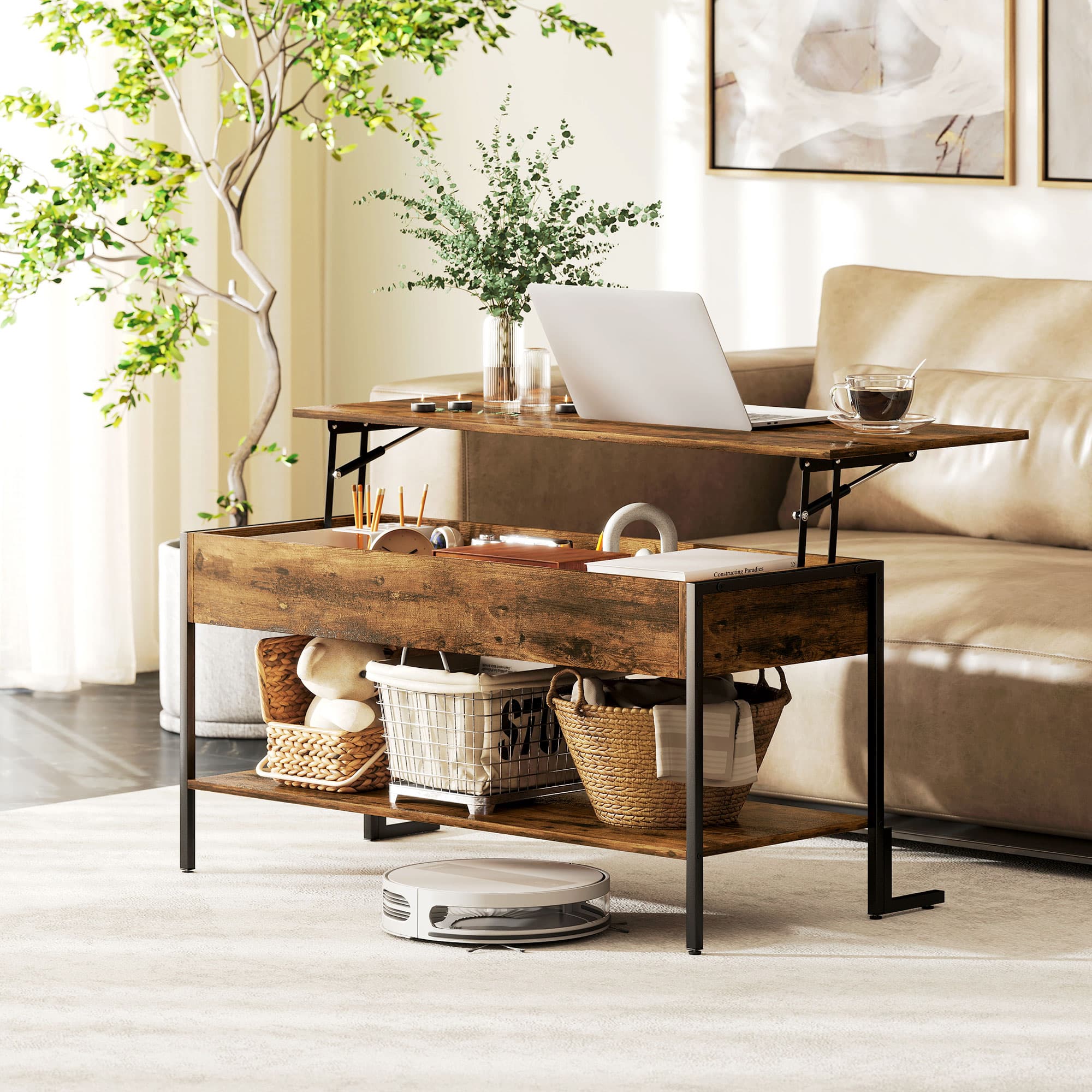 Effortless Lift-Top Coffee Table with Hidden Storage - image 1