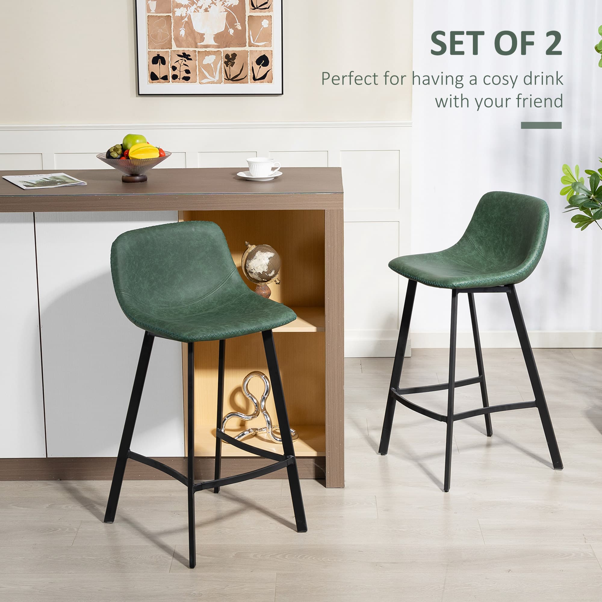 Transform Your Kitchen with Green Faux Leather Bar Stools - image 2