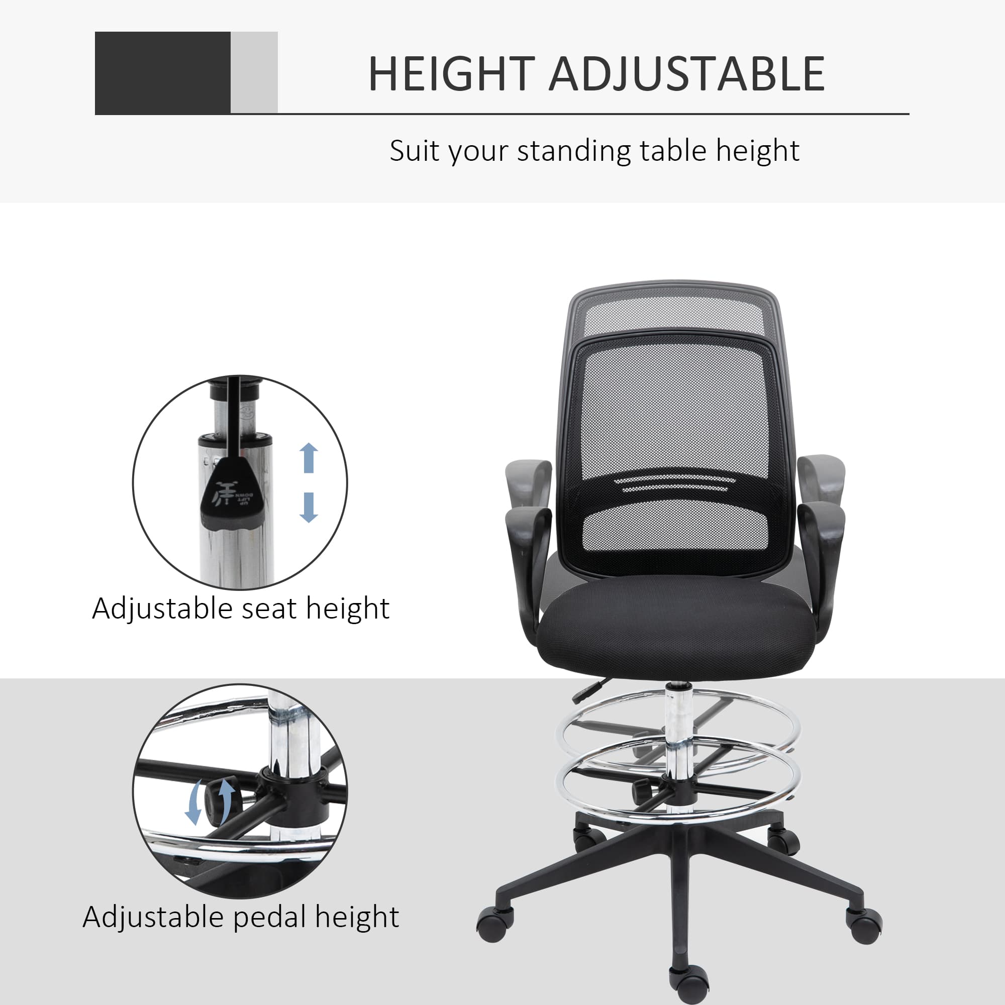 Ergonomic Tall Drafting Chair for Elevated Comfort - image 3