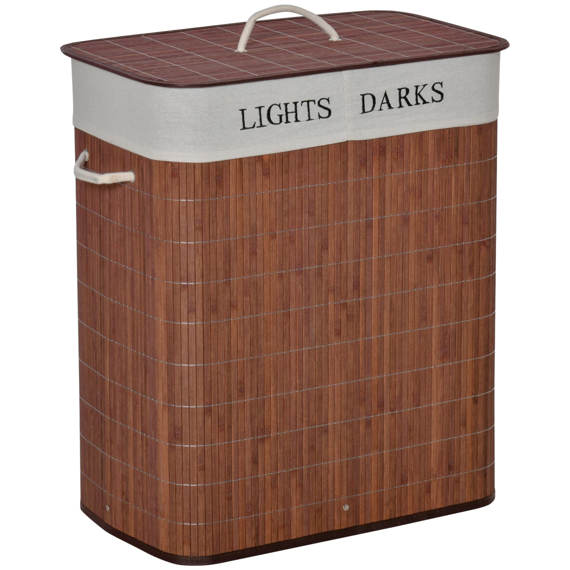 Two-Section Bamboo Laundry Hamper for Lights and Darks - image 10