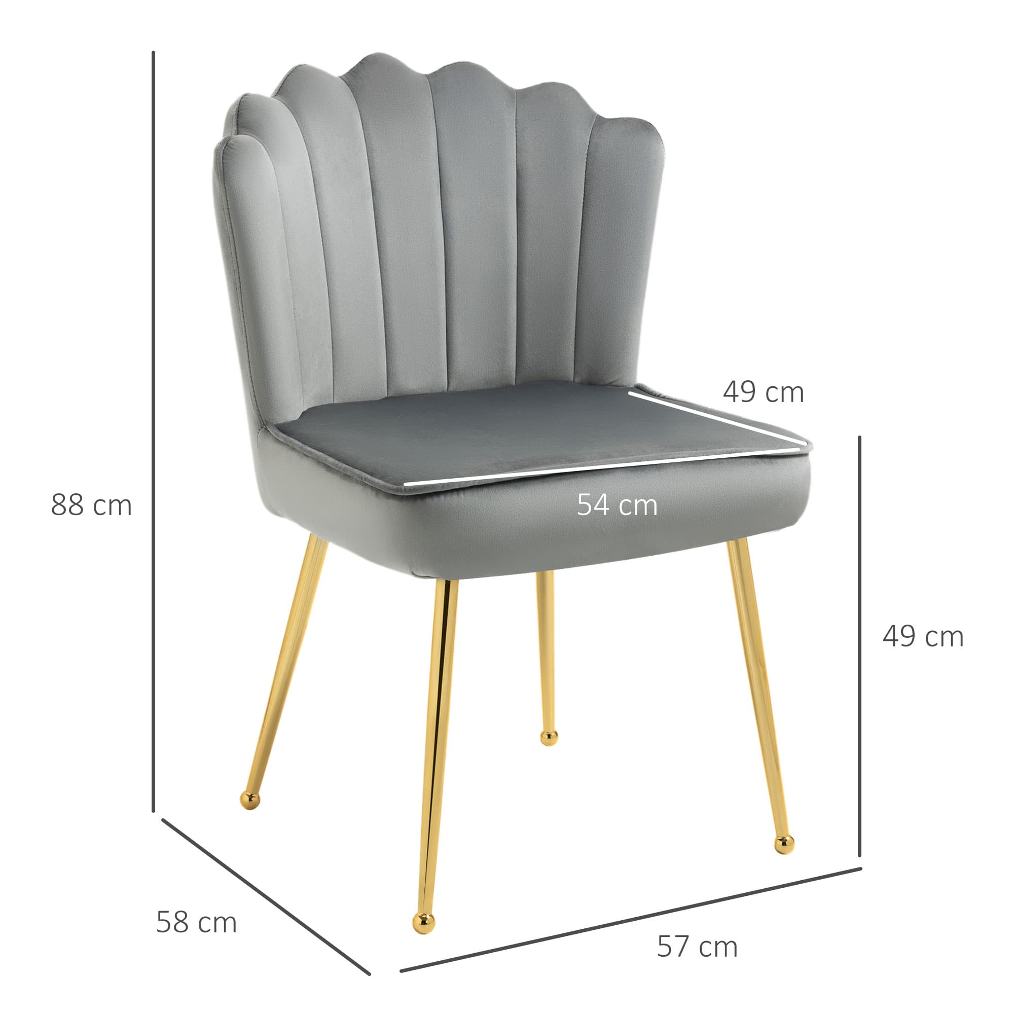 Transform Your Space with this Grey Velvet Shell Chair - image 4