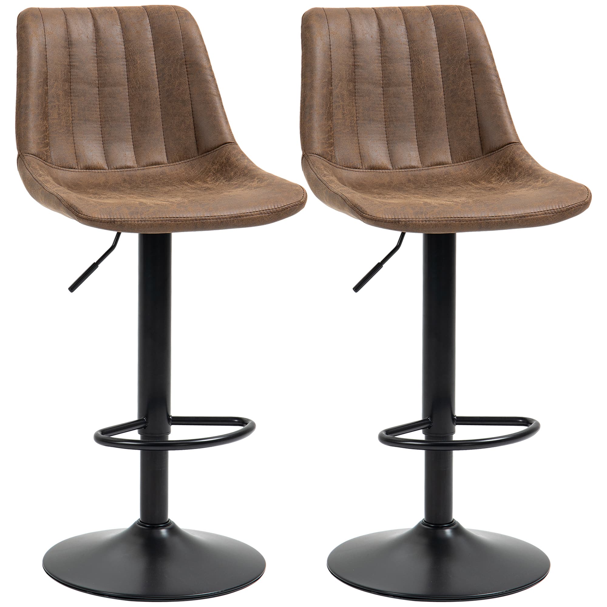 Transform Your Kitchen with Retro Brown Bar Stools - Brown
