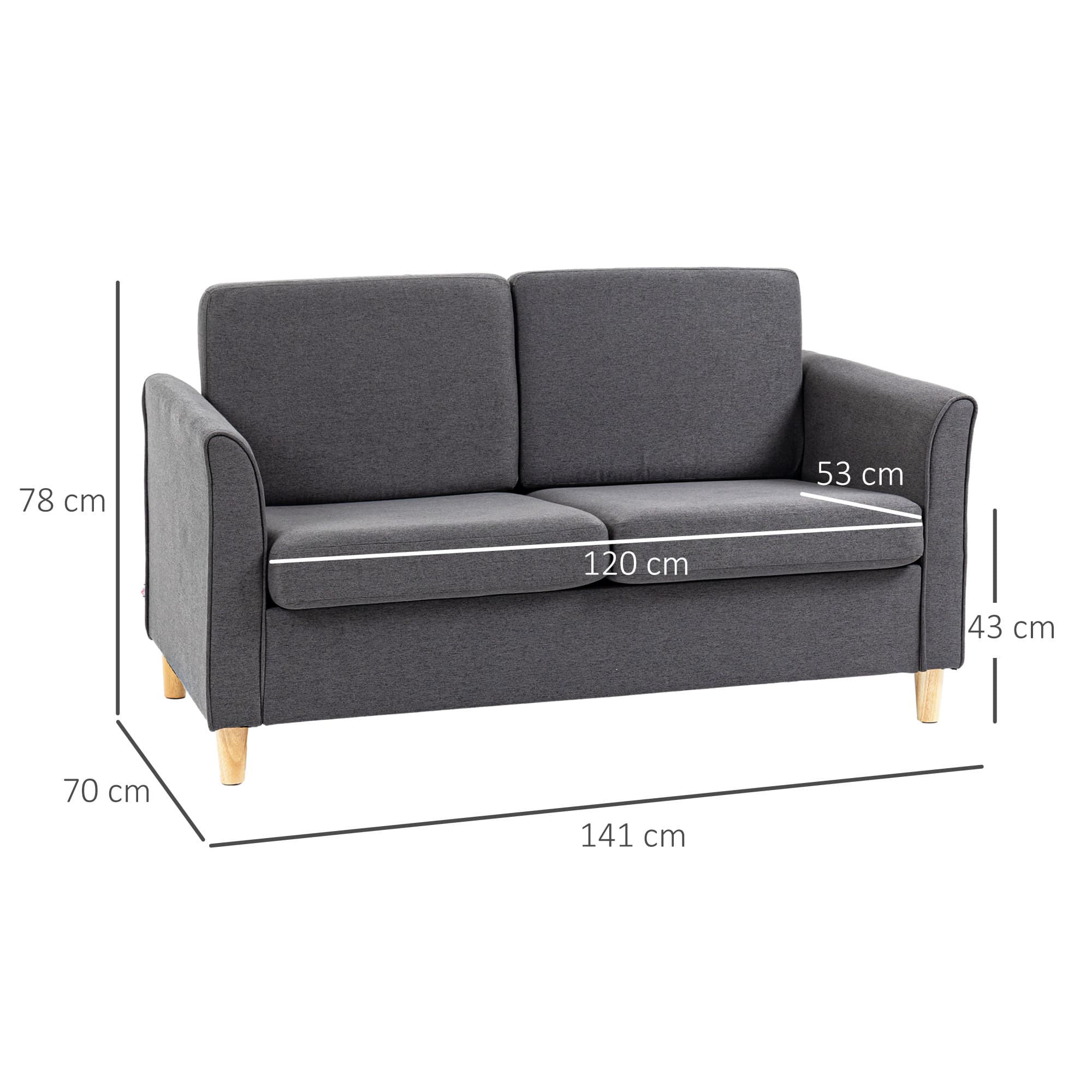 Compact Dark Grey 2 Seater Sofa for Effortless Modern Living - image 1