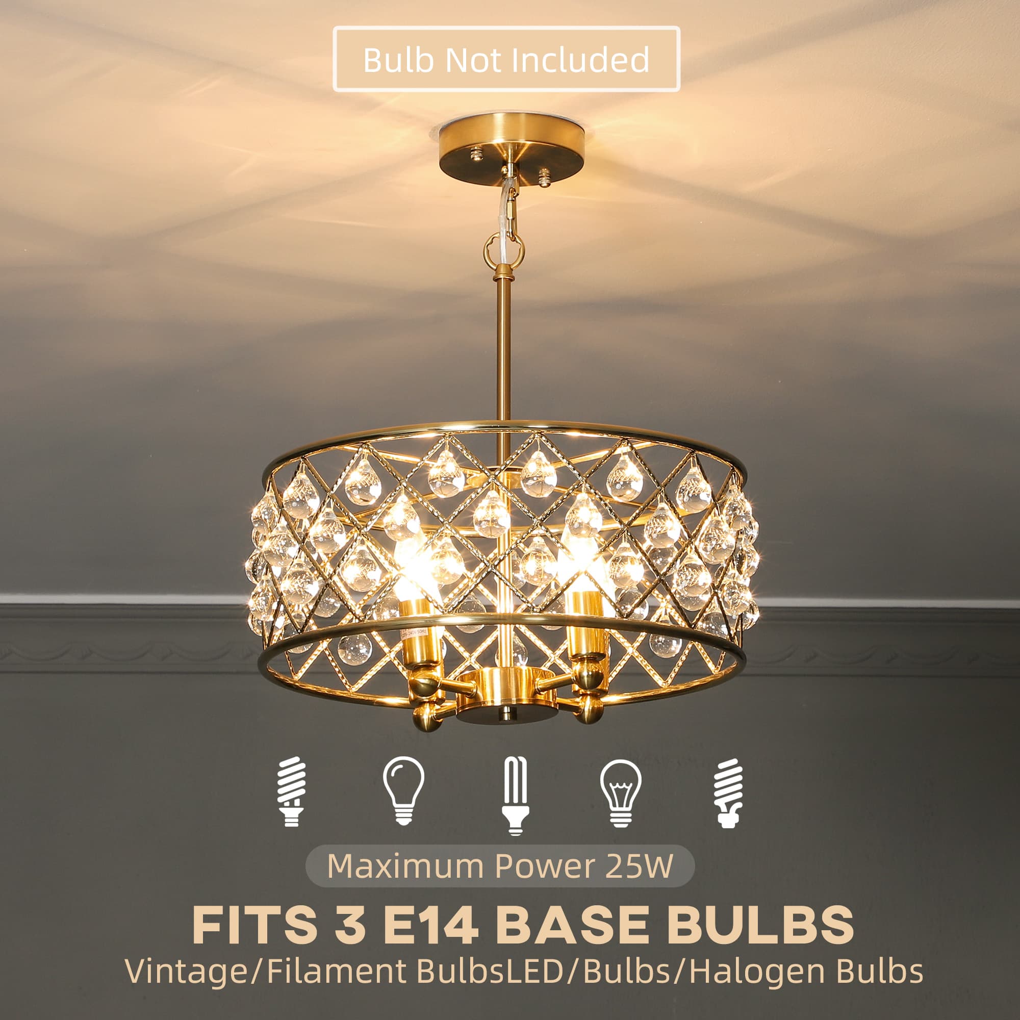 Transform Your Space with this Gold-Tone Crystal Chandelier - image 1