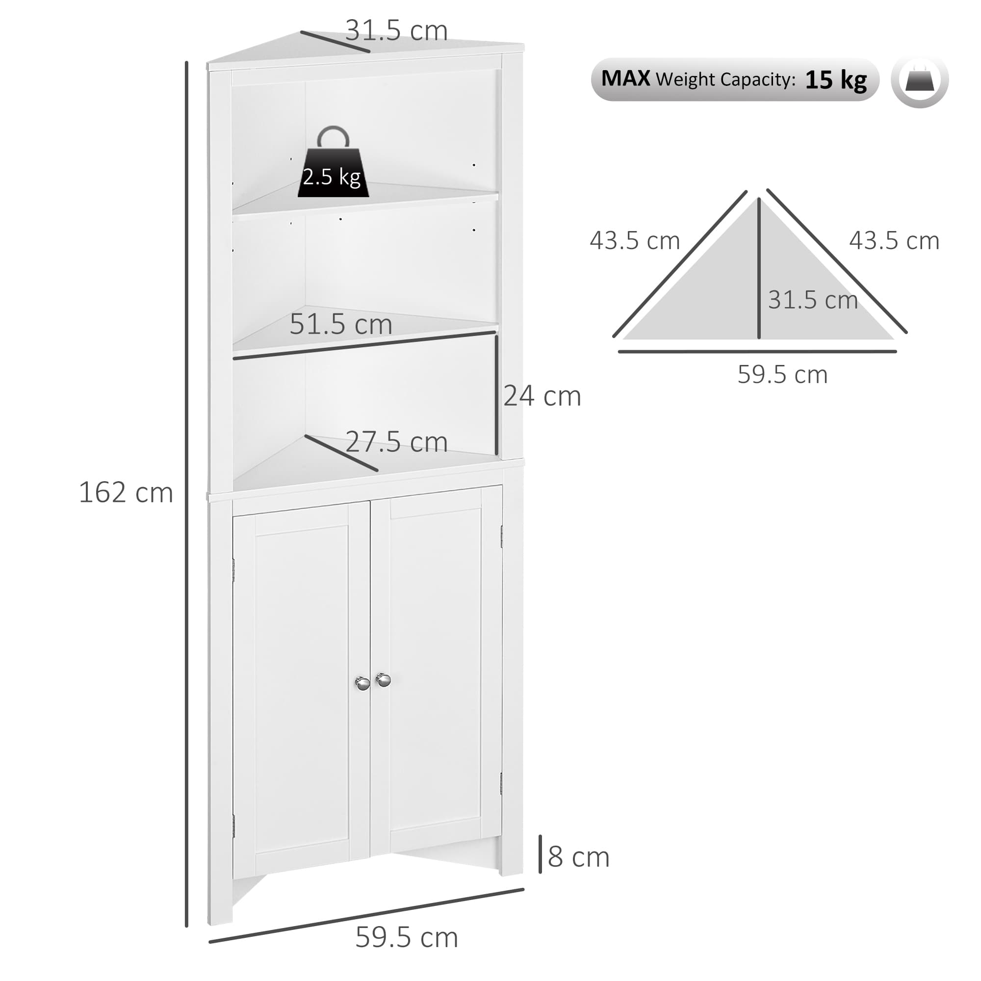 Transform Your Space with this White Corner Bathroom Cabinet - image 1