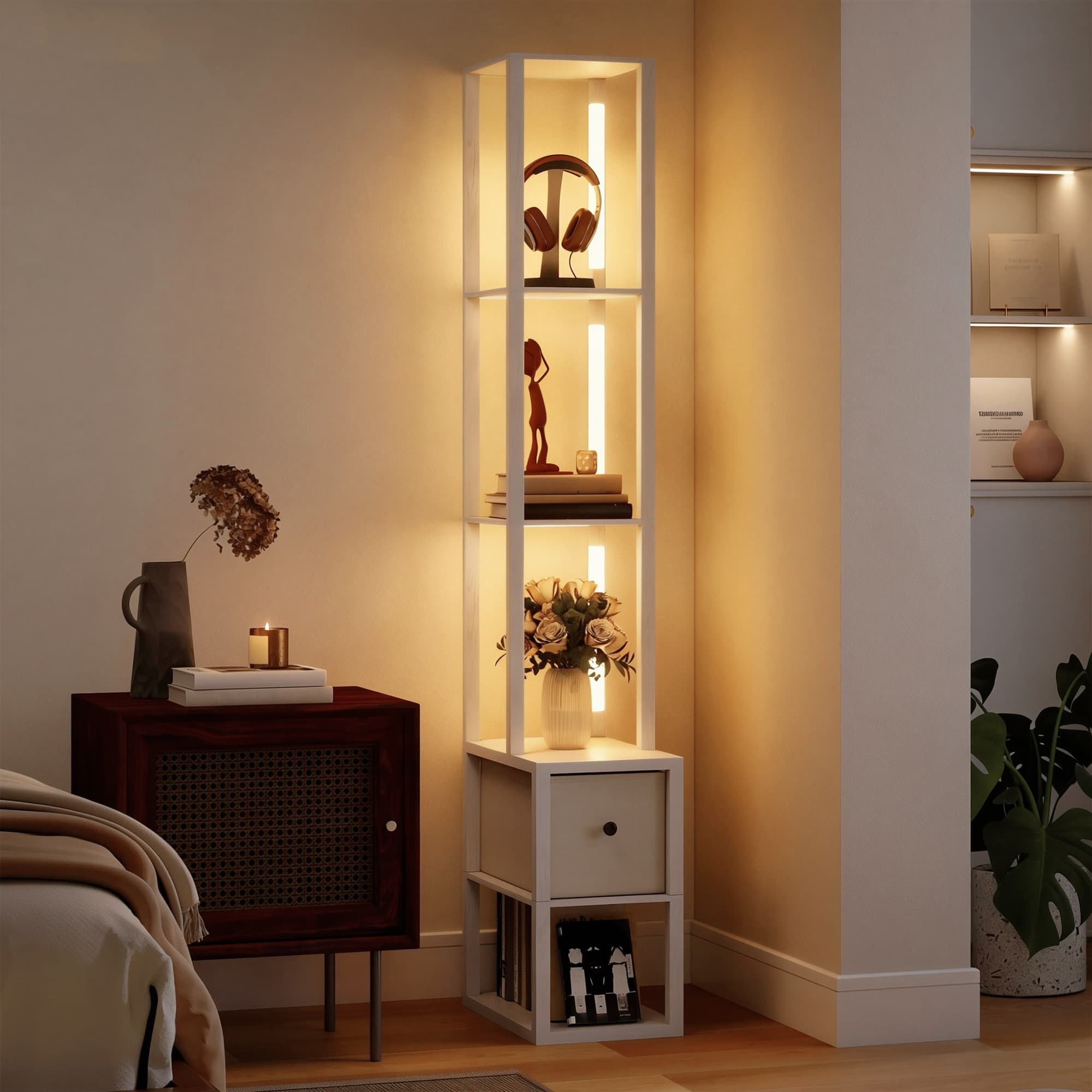 Transform Your Space with this 3-in-1 LED Shelf Floor Lamp - image 3