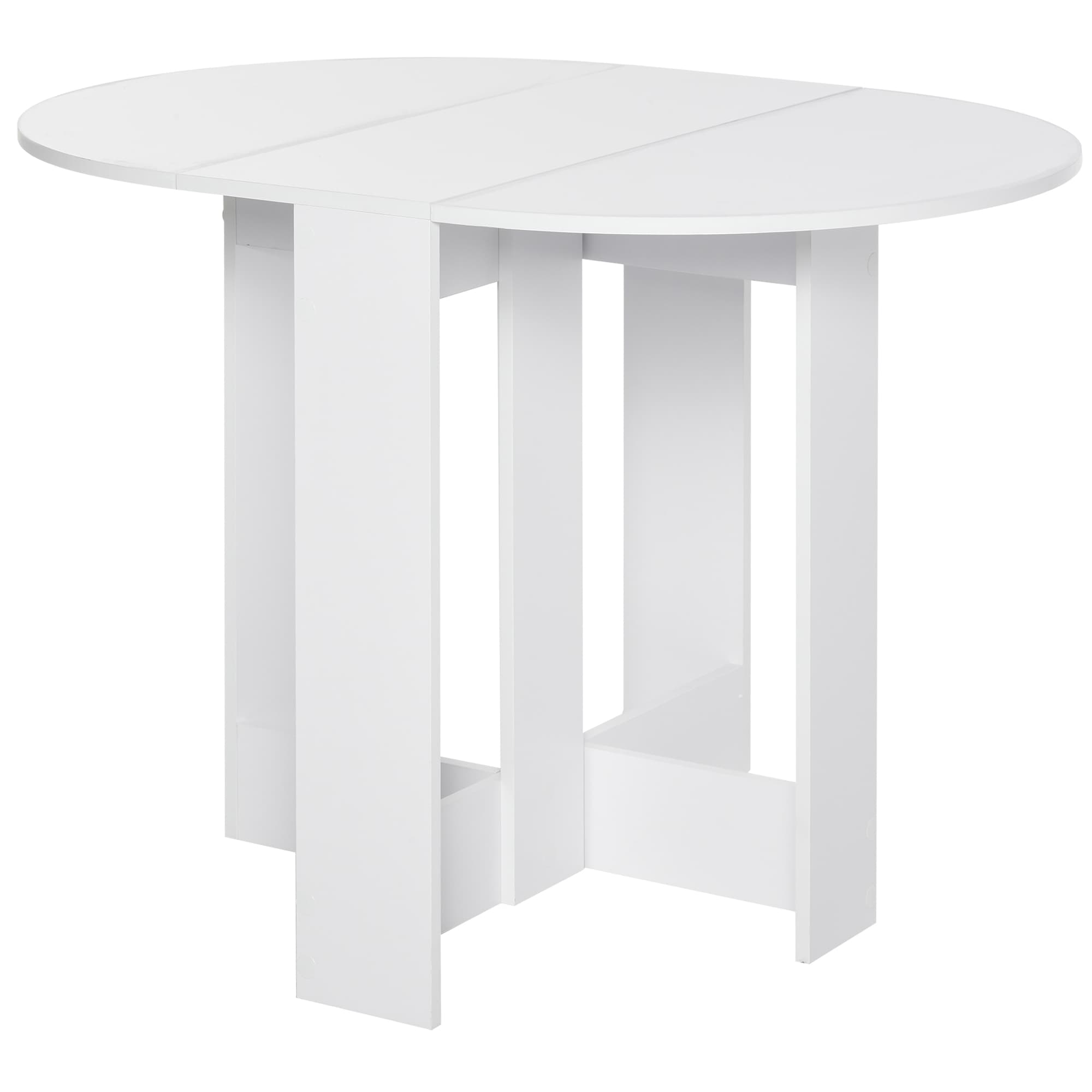 Versatile White Folding Dining Table for Compact Living - White