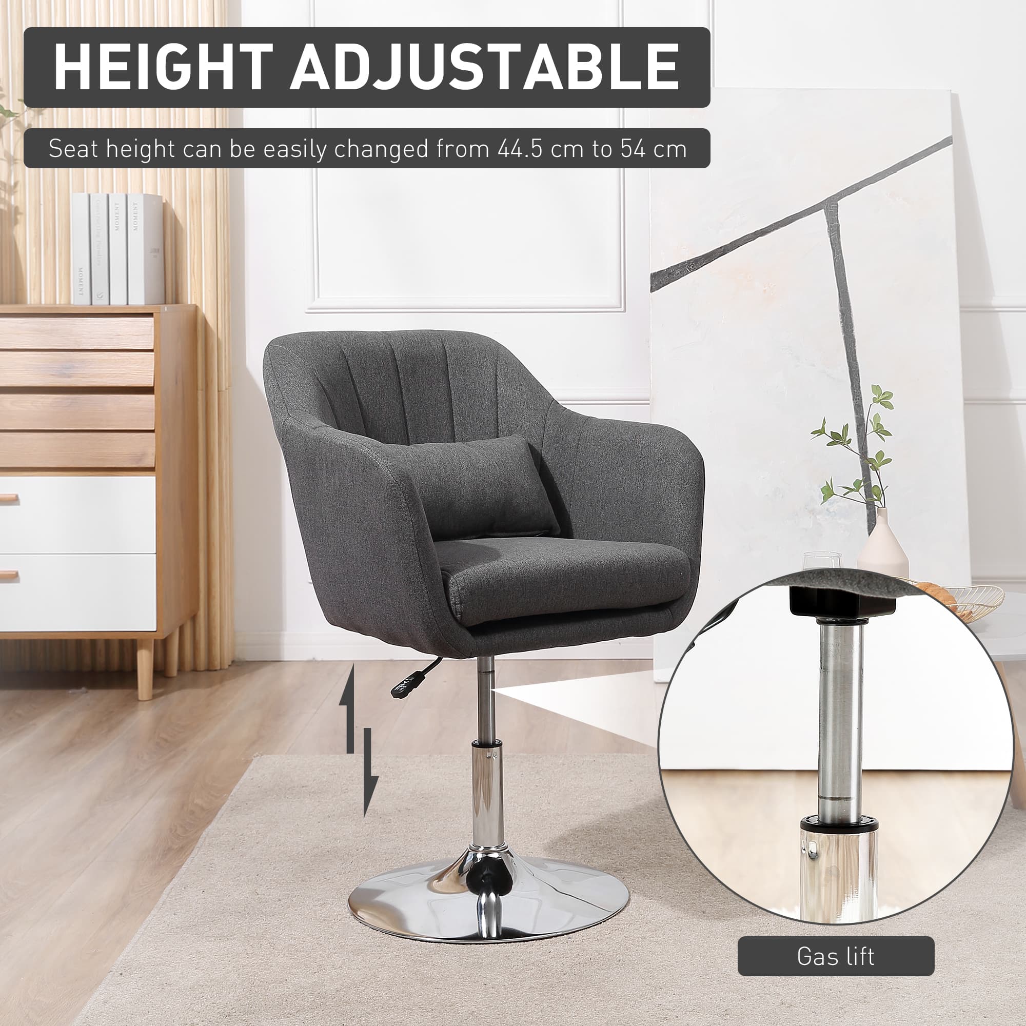 Transform Your Space with this Dark Grey Swivel Accent Chair - image 5