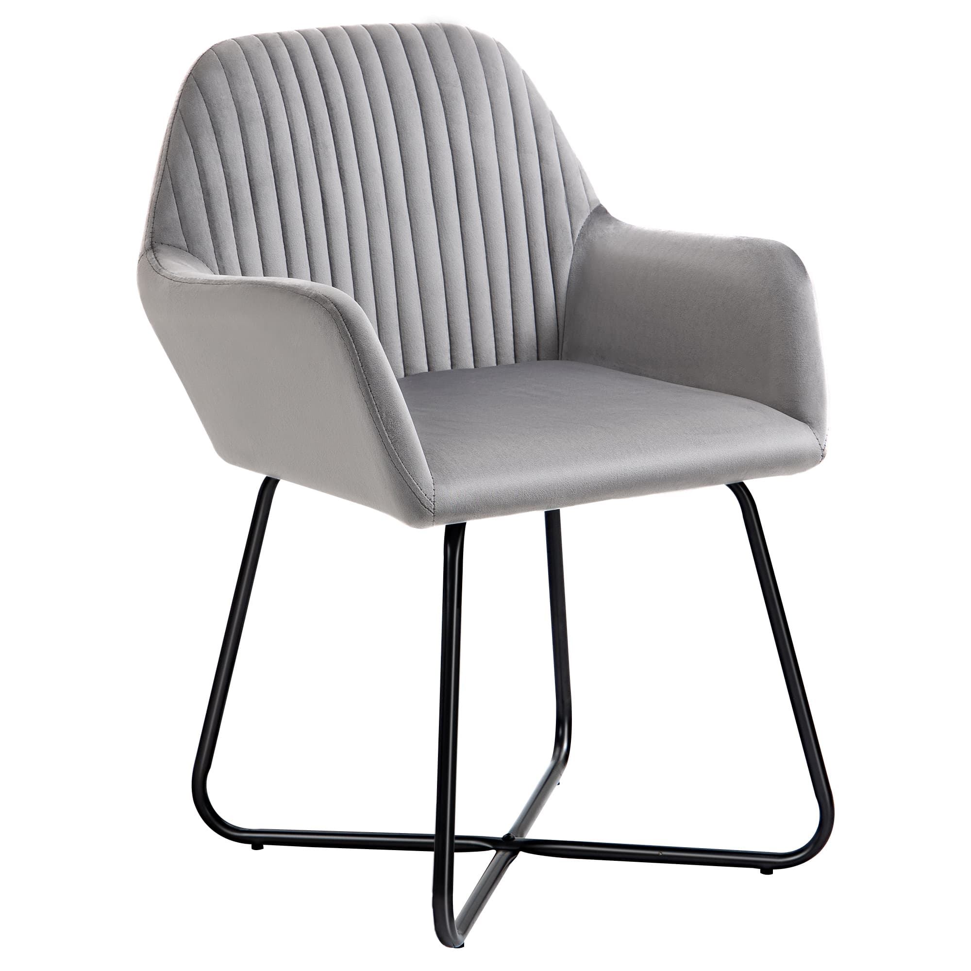 Modern Grey Velvet Accent Chair for Effortless Style - Grey
