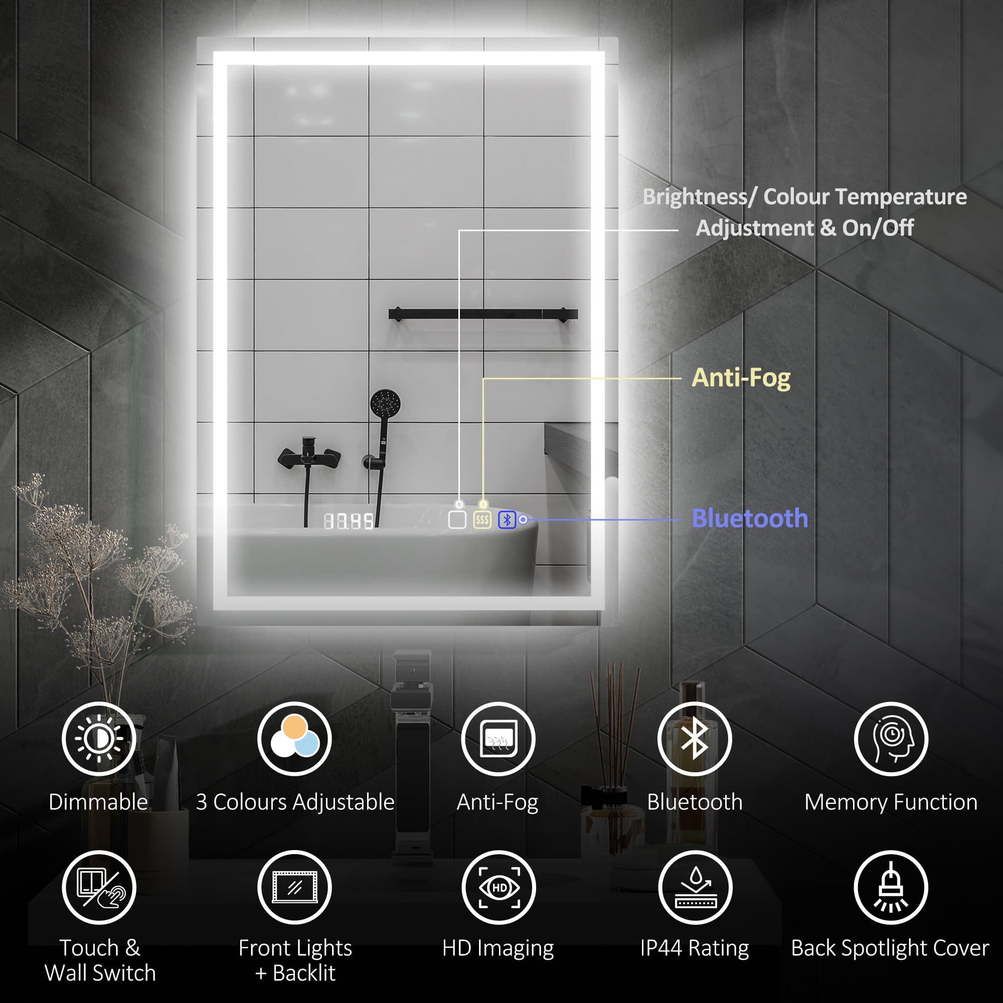 Transform Your Space with this Smart LED Bathroom Mirror - image 3