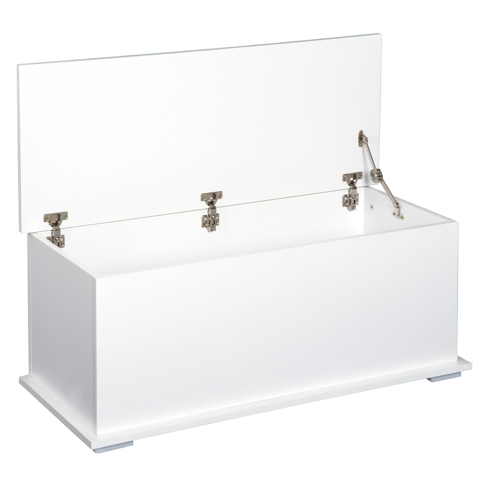 Effortless Organisation: 113L White Wooden Storage Chest - White