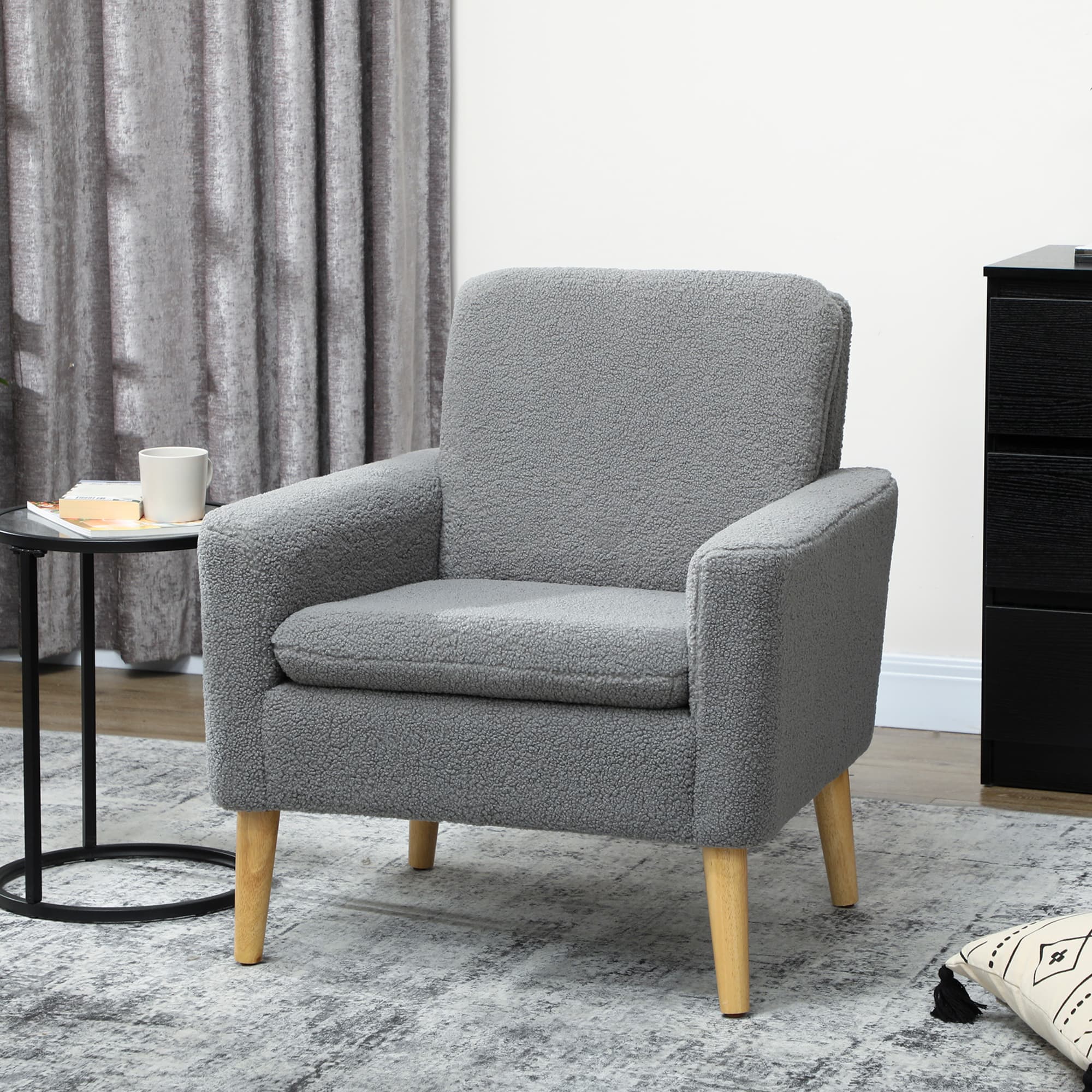 Transform Your Space with this Grey Teddy Fleece Armchair - image 3
