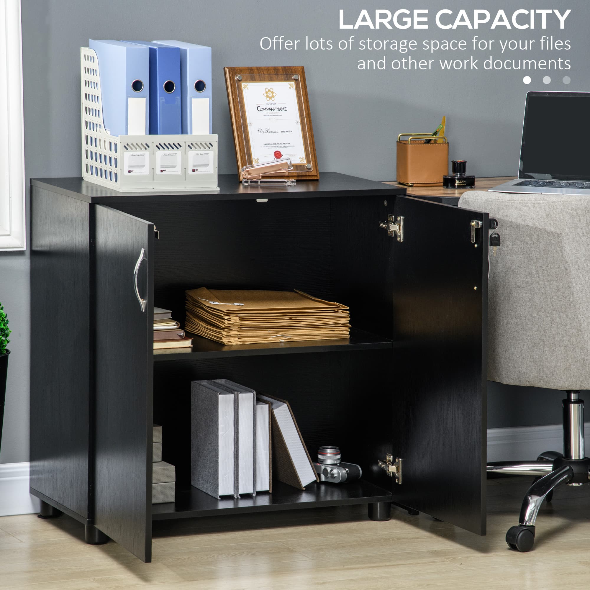 Transform Your Workspace with this Secure Two-Tier Office Cabinet - image 1