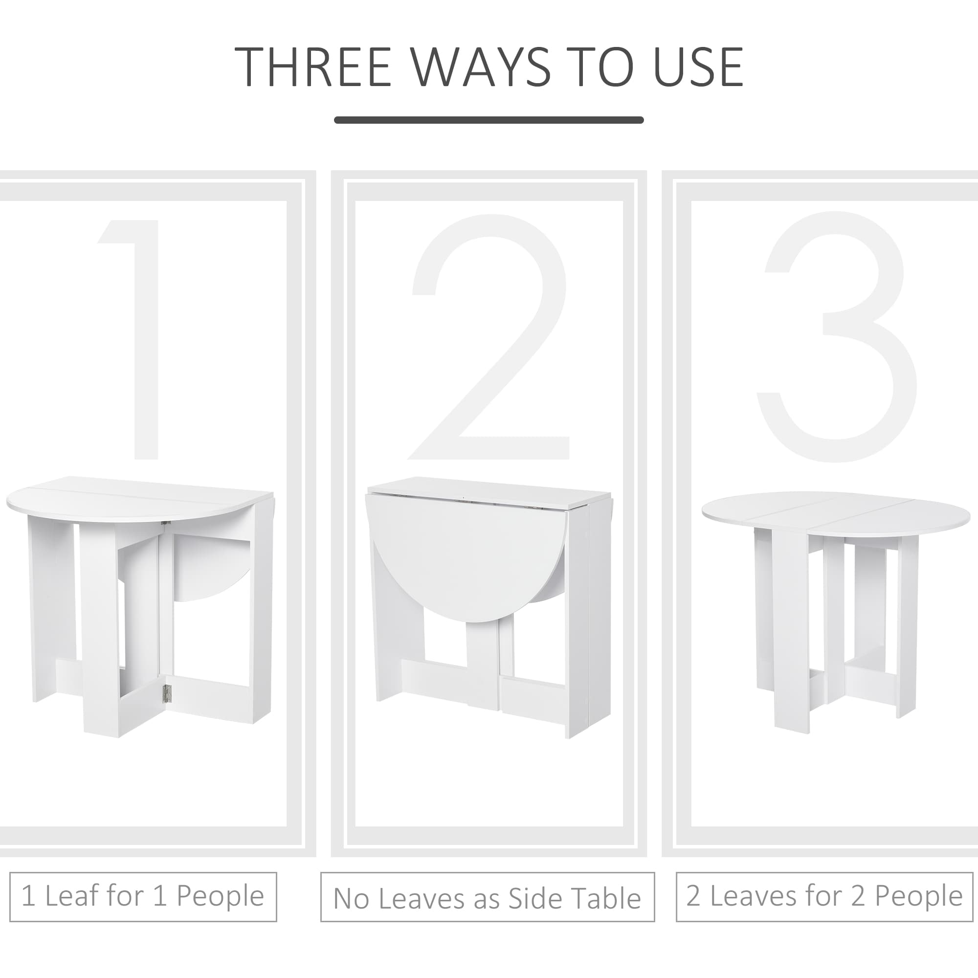 Versatile White Folding Dining Table for Compact Living - image 3