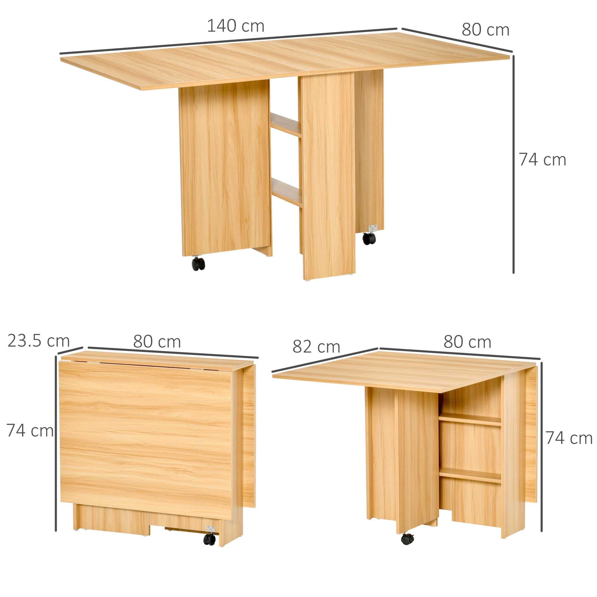 Effortless Space-Saving Teak Folding Dining Table - image 4