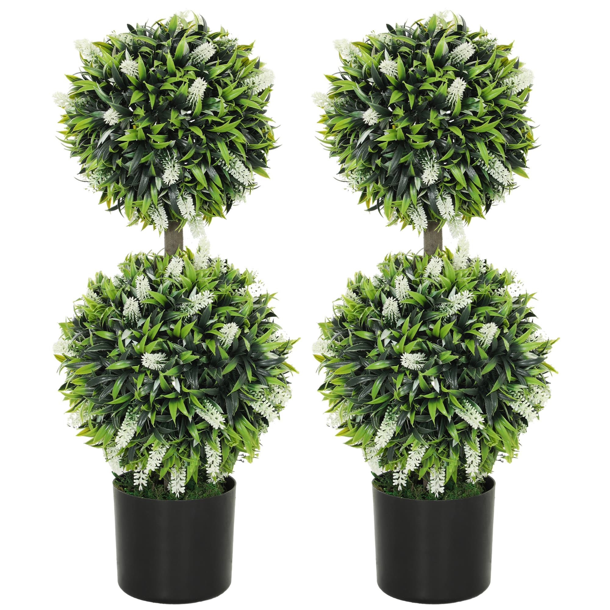 Transform Your Space with 70cm Artificial Lavender Trees - White