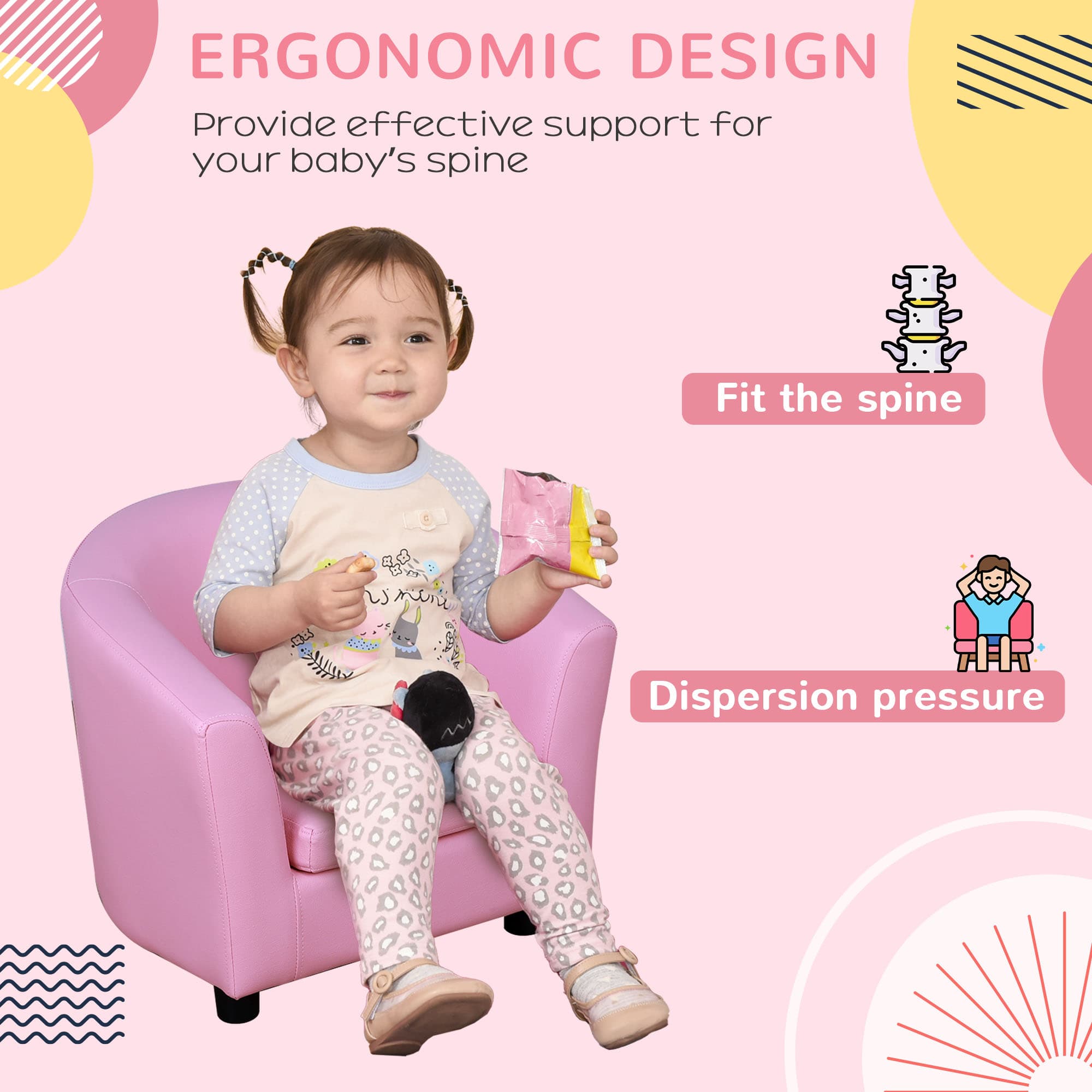 Premium Pink Toddler Armchair & Footstool for Effortless Comfort - image 2