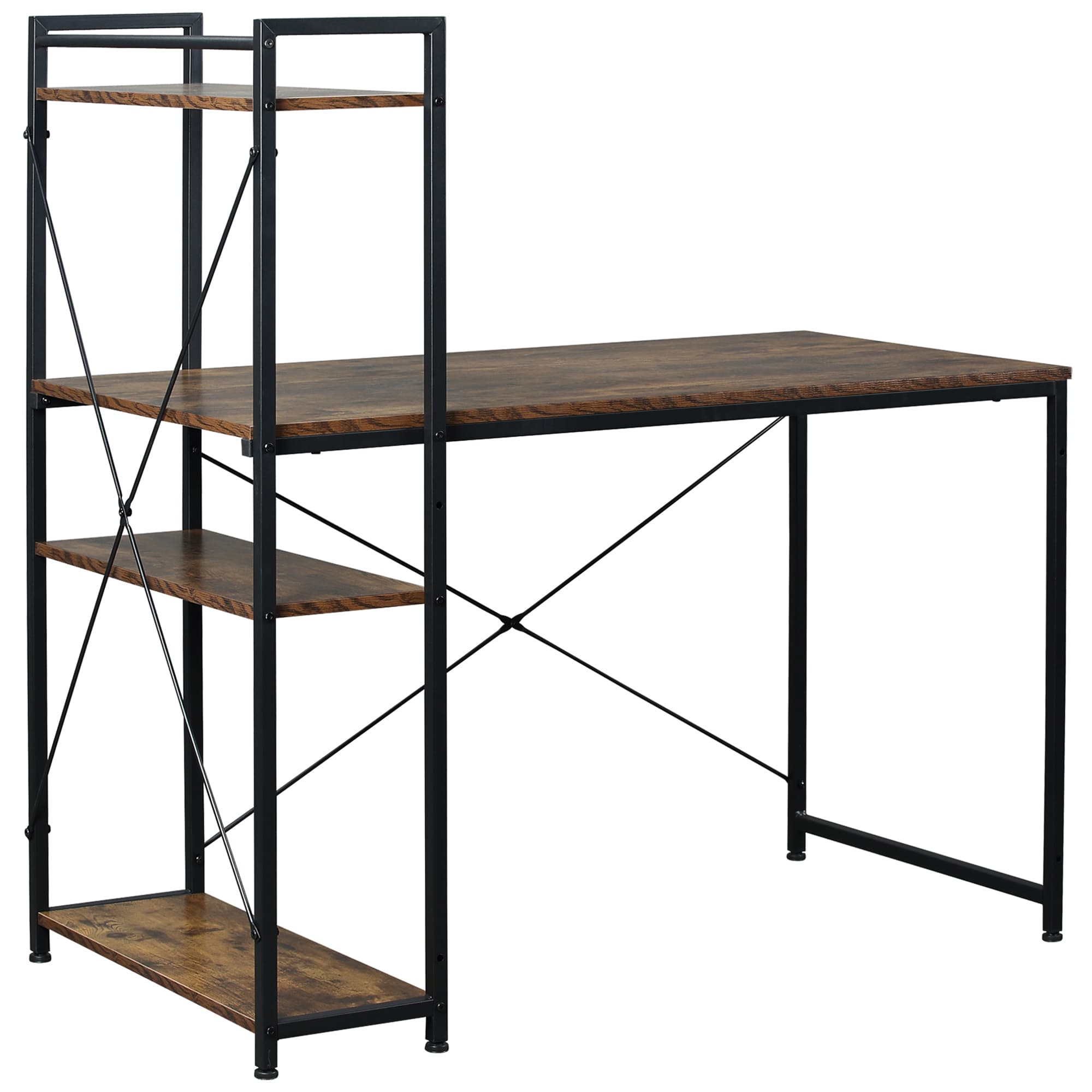 Transform Your Workspace with this Reversible Industrial Desk - Rustic Brown