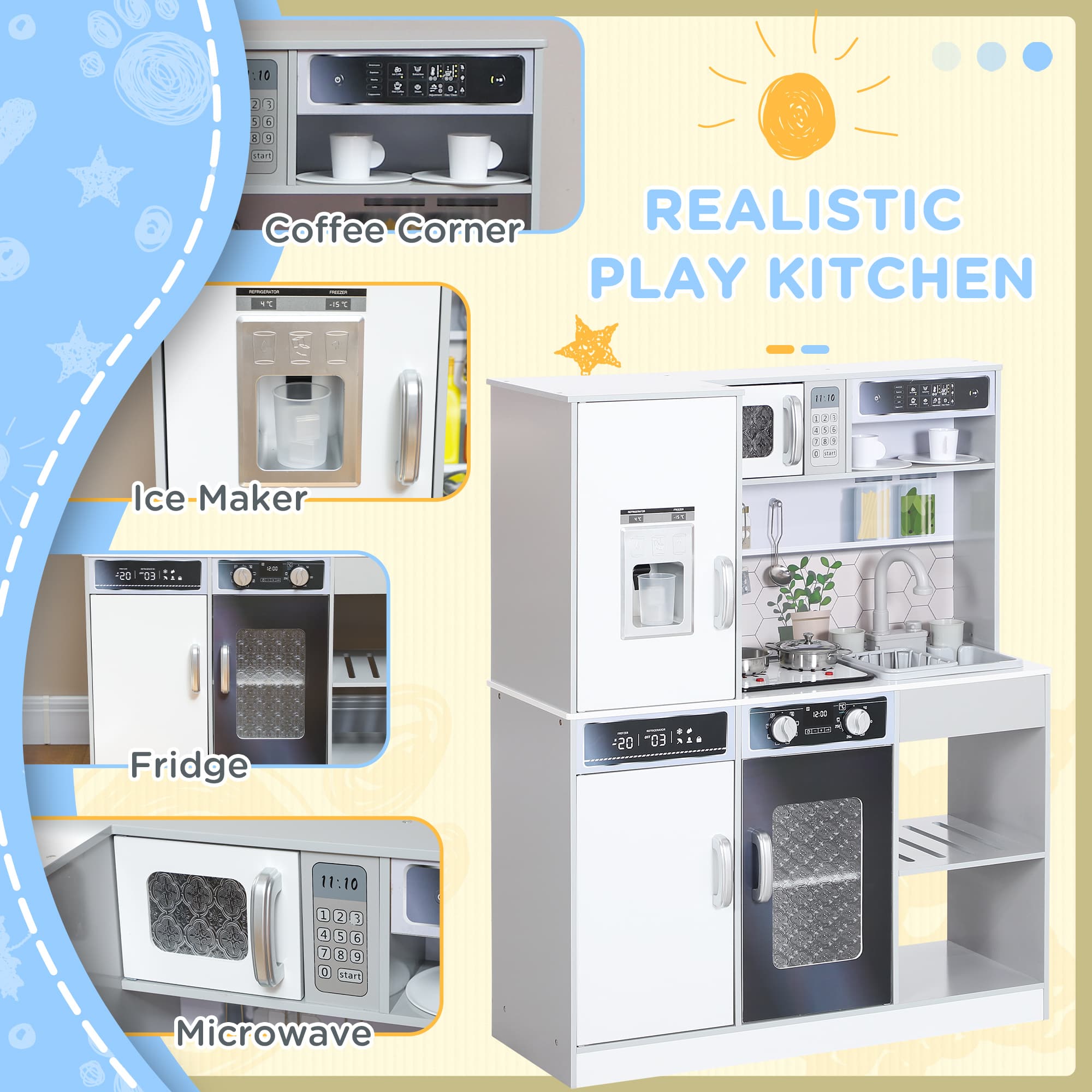Kids Kitchen Playset with Realistic Sounds, Lights and Running Water - image 7