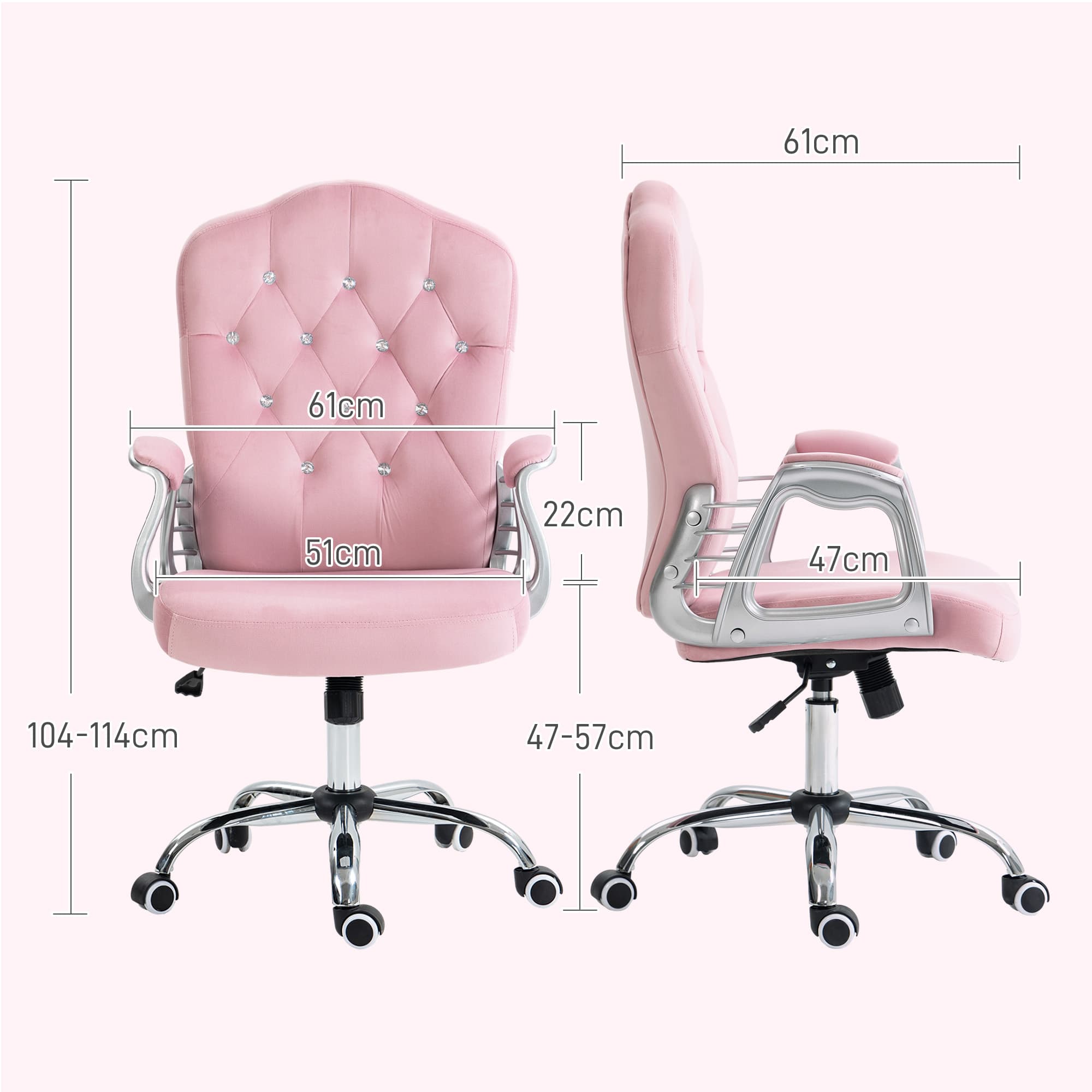 Transform Your Workspace with this Pink Velvet Desk Chair - image 2