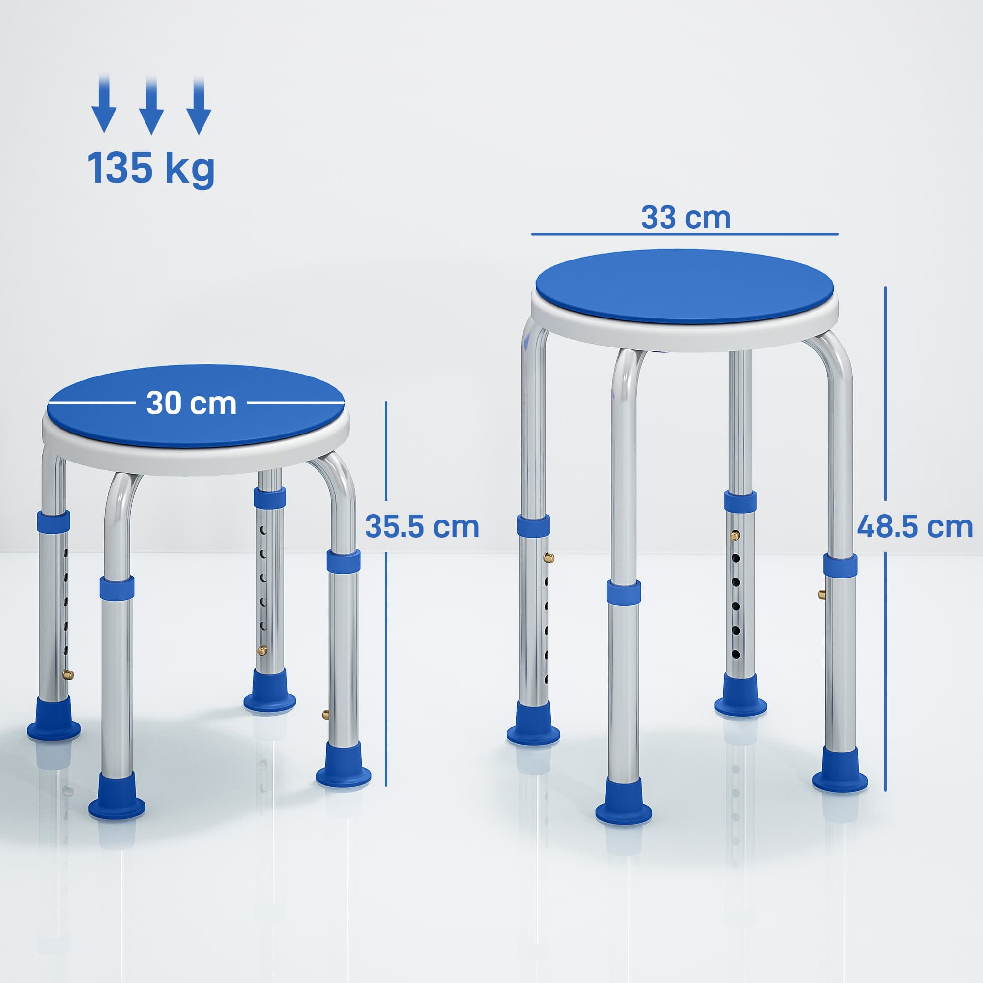 Blue 360 Swivel Shower Chair for Safer Bathing - image 9