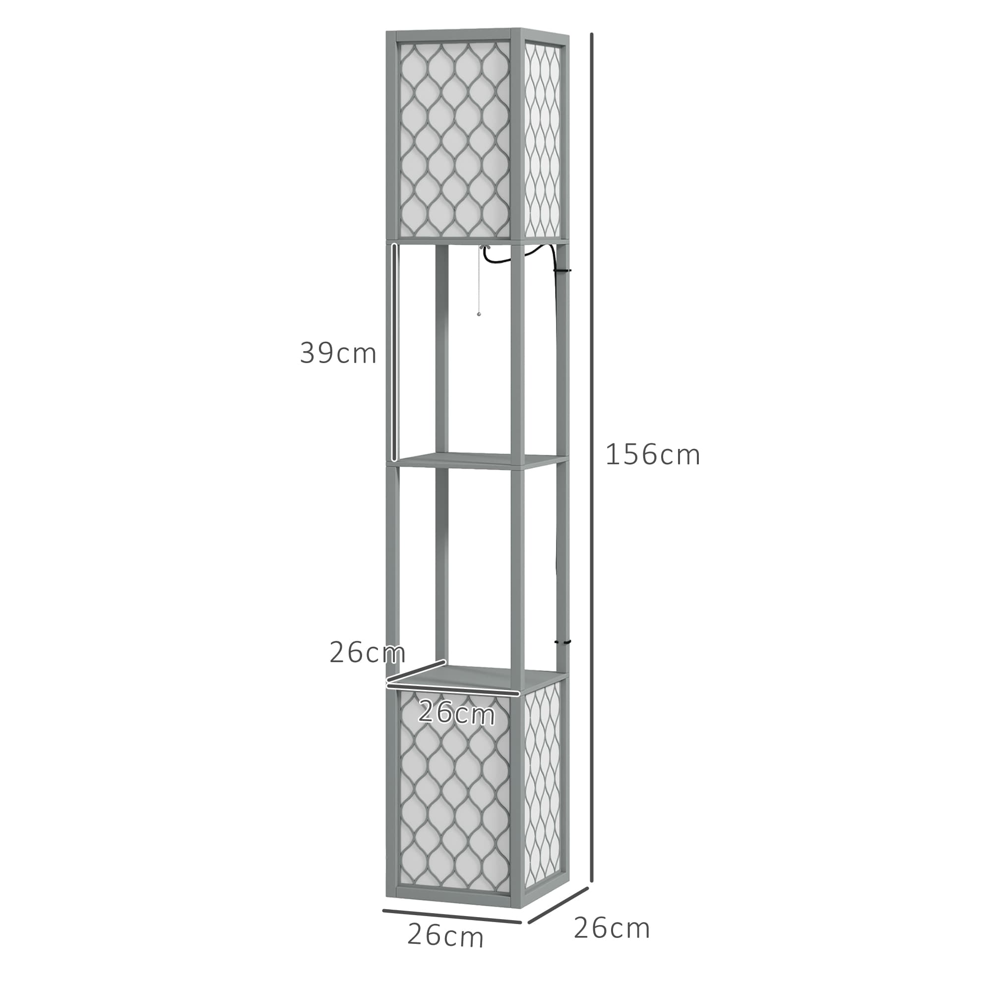 Effortless Style: Light Grey Floor Lamp with Shelves - image 5