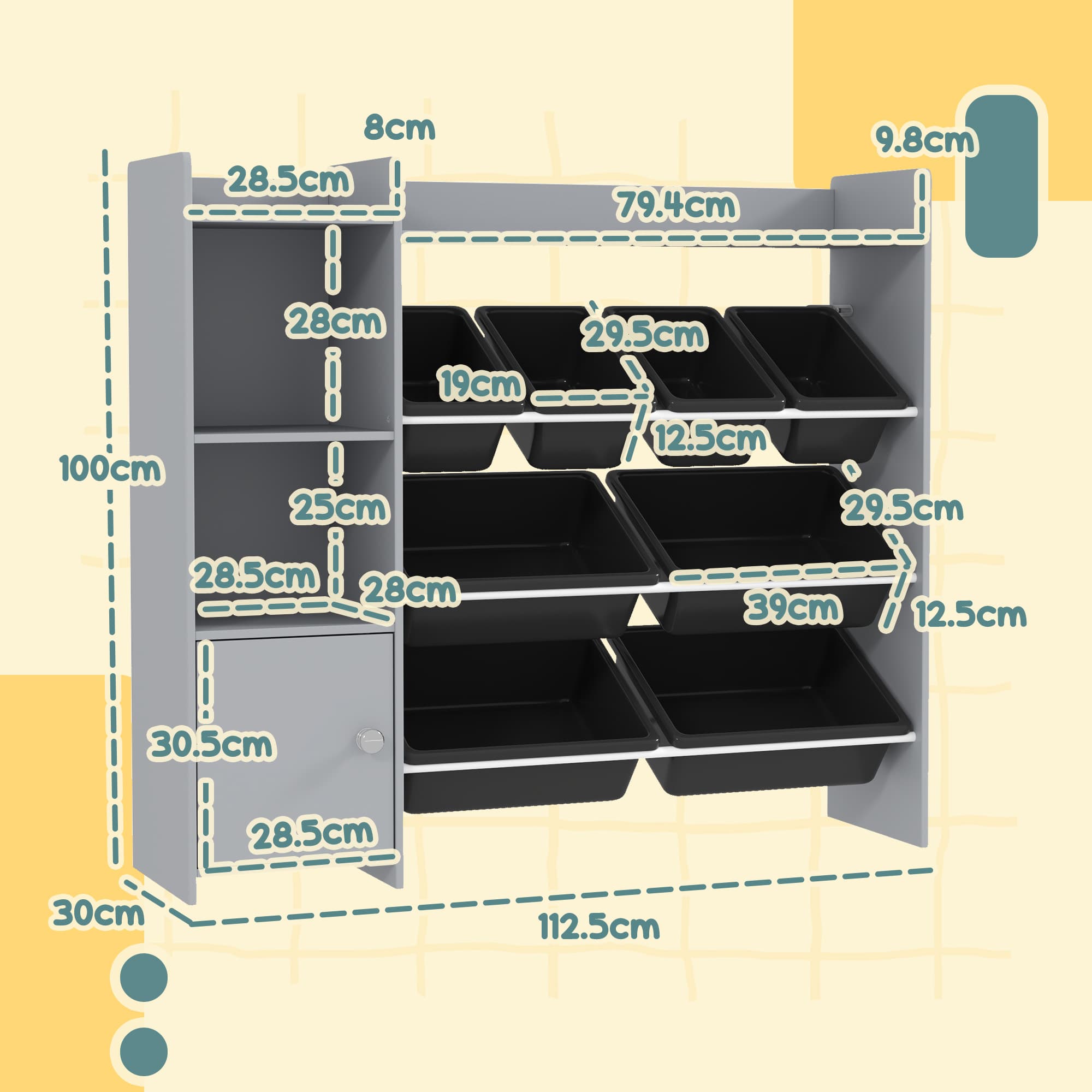 Organise Their Space with this Grey Toy Storage Unit - image 2