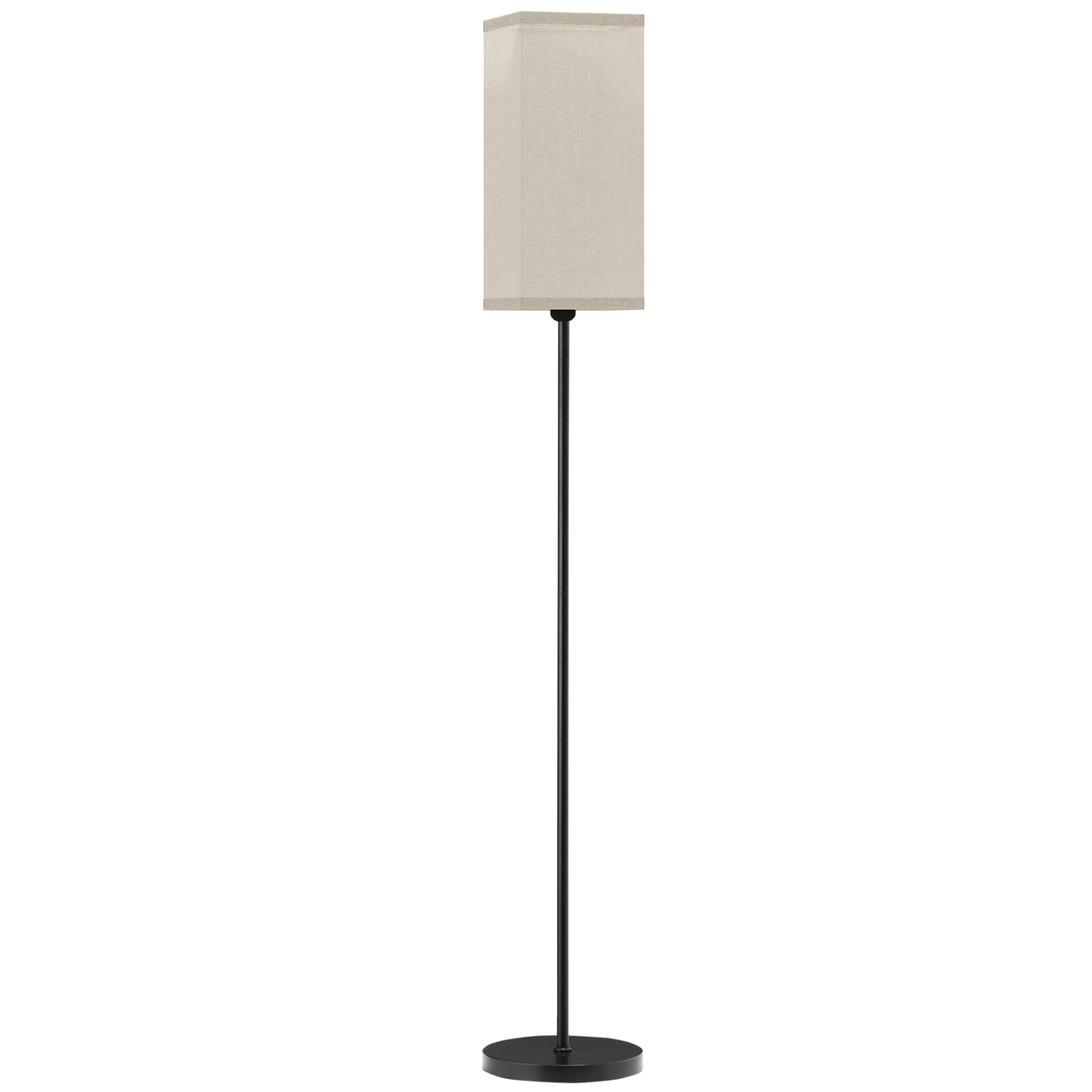 Slim Black Floor Lamp With Soft Linen Shade - image 10